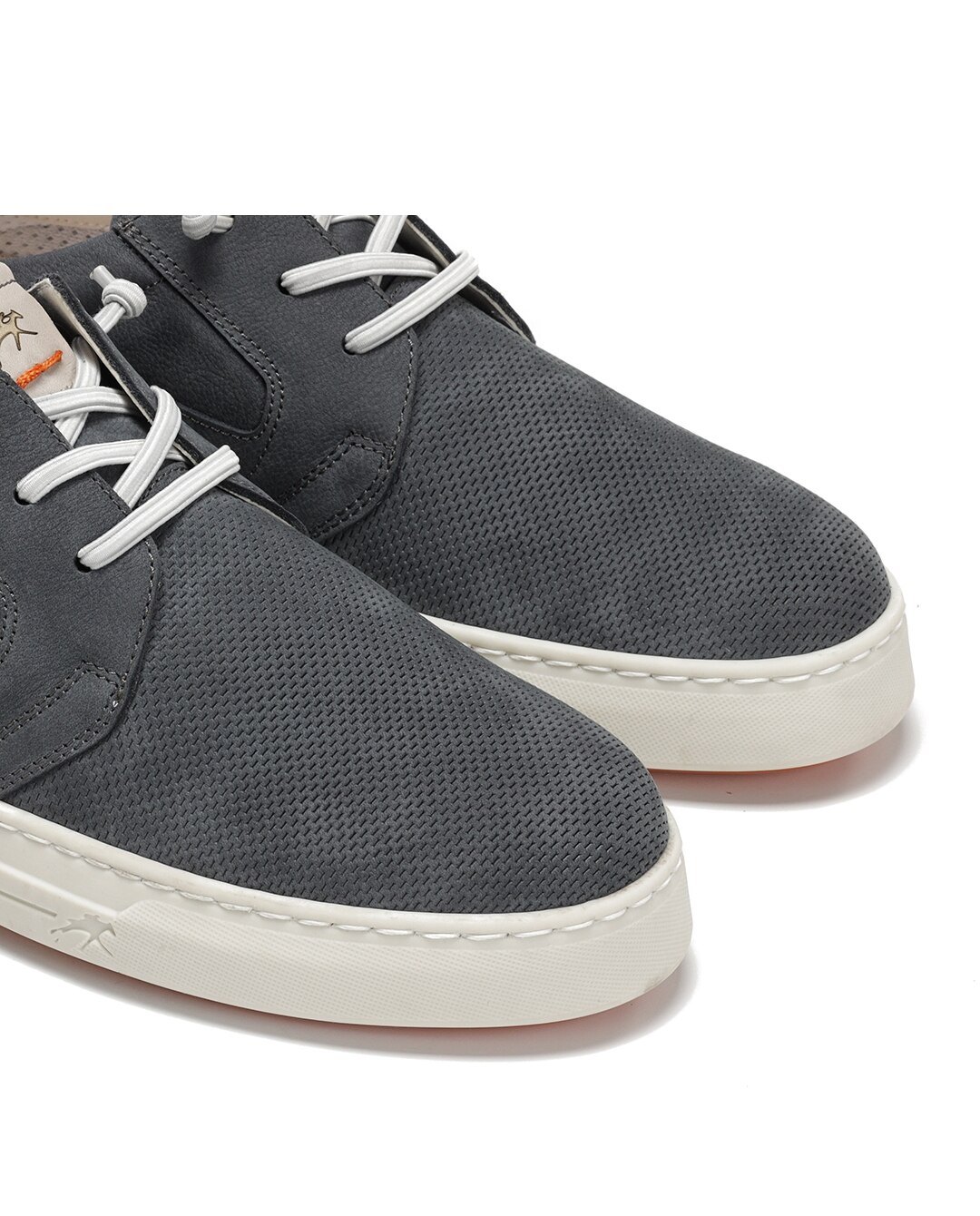 Sapatos de Cordões Fabricados em Nobuck Azul-6