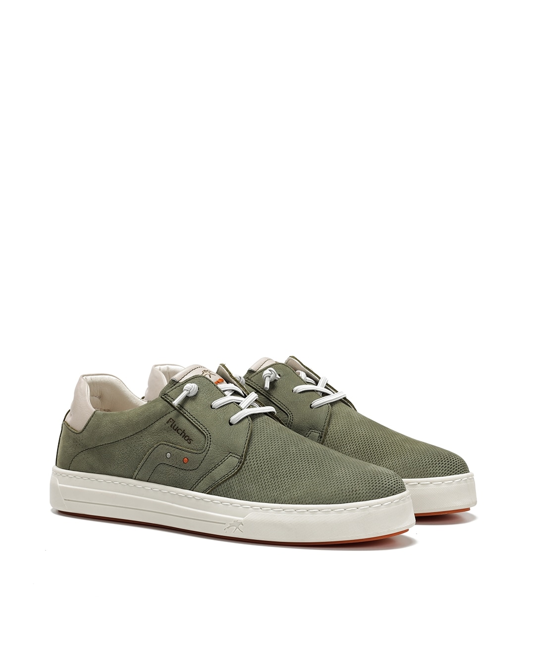 Sapatos de Cordões Fabricados em Nobuck Verde-2