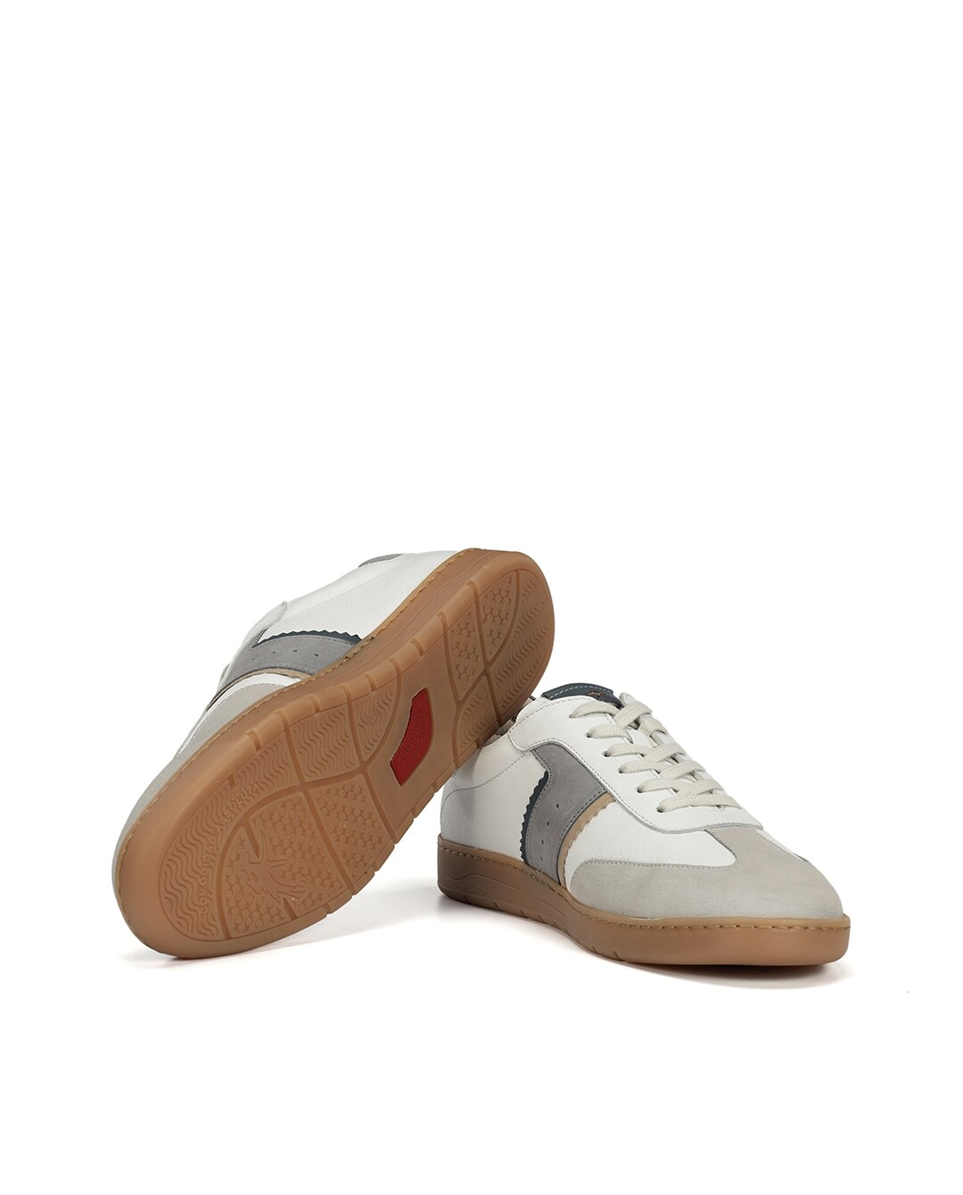 Sapatos de Cordões Fabricados em Camurça Cinzento-4