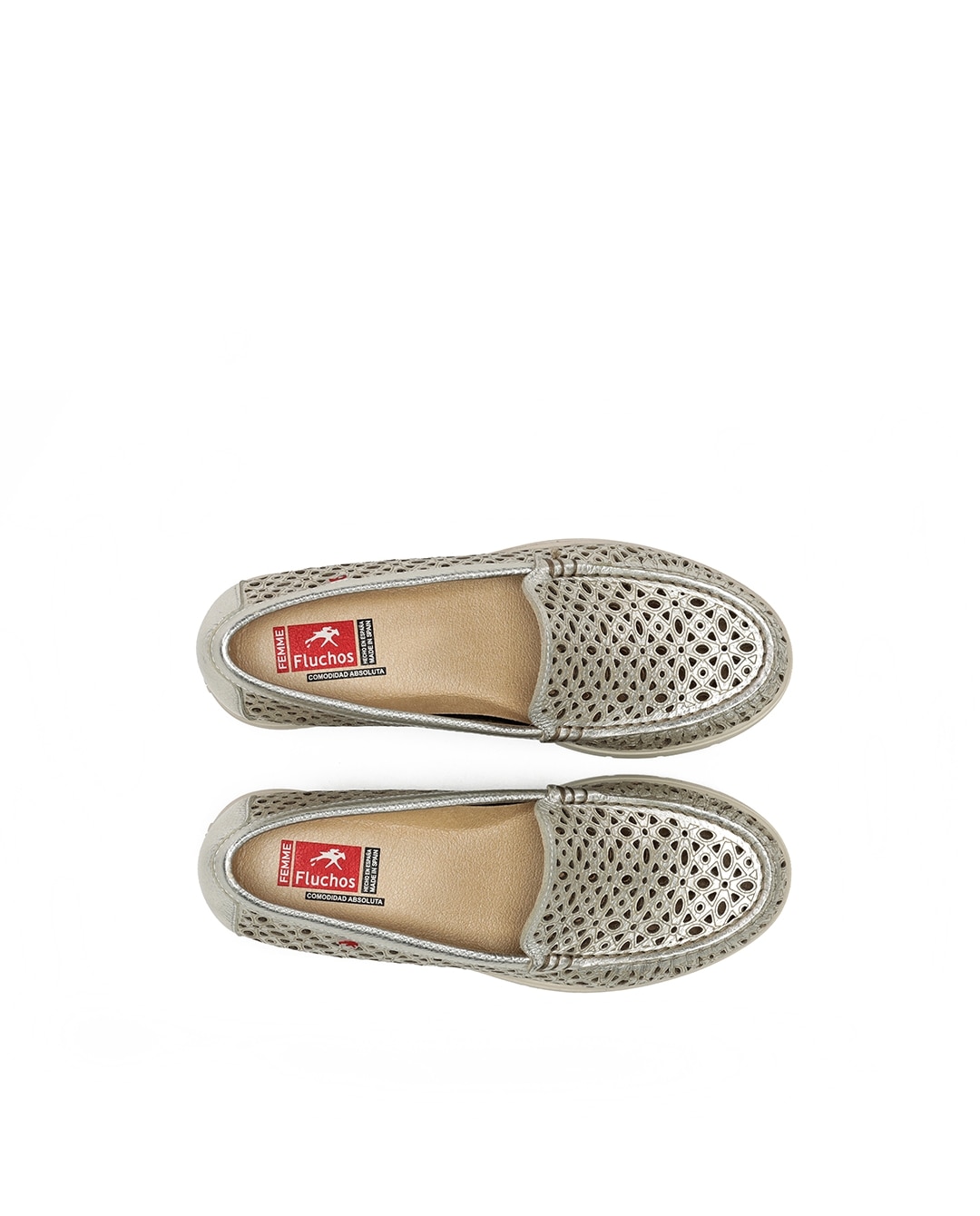 Mocassins Fabricados em Pele Ouro-5