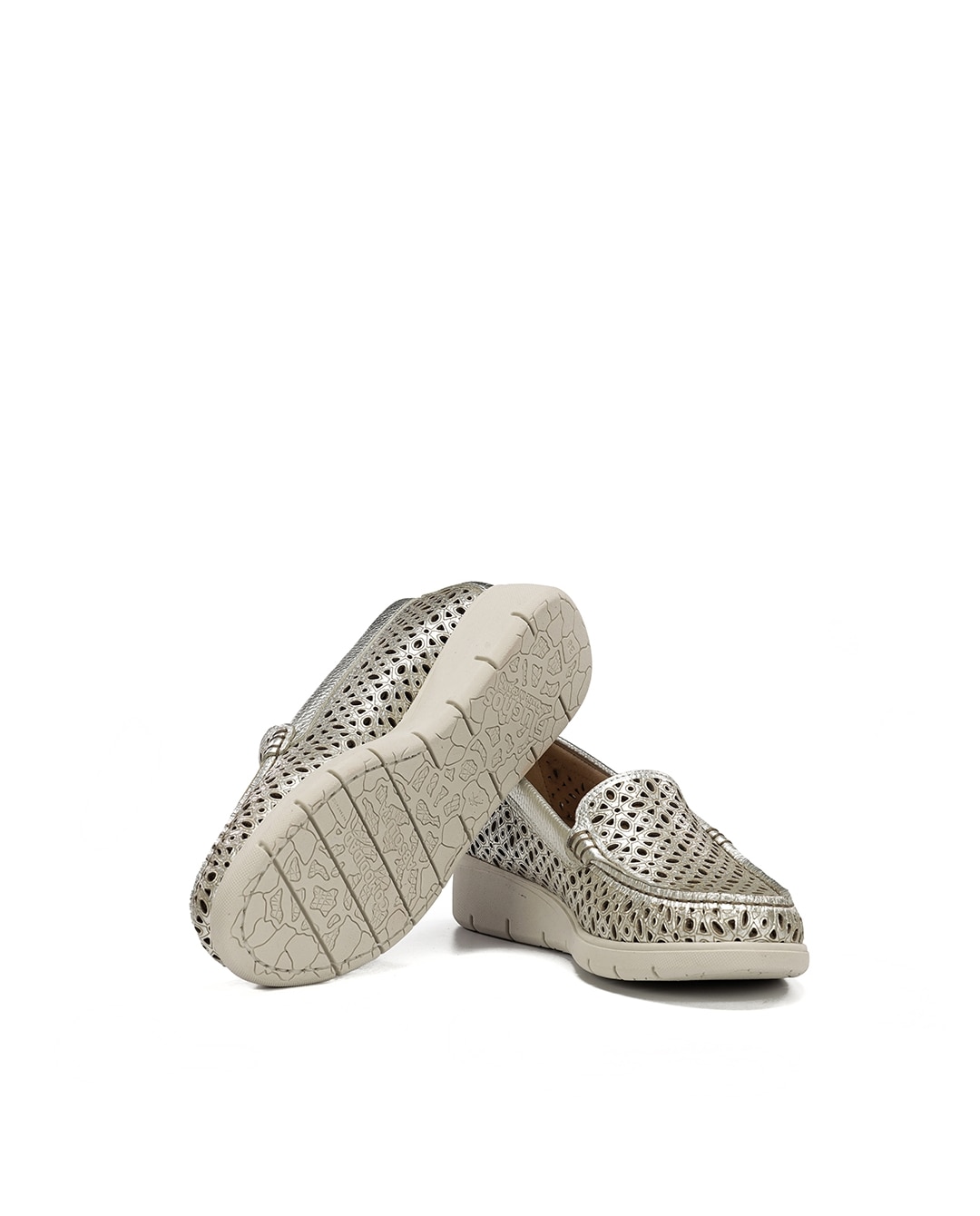Mocassins Fabricados em Pele Ouro-6