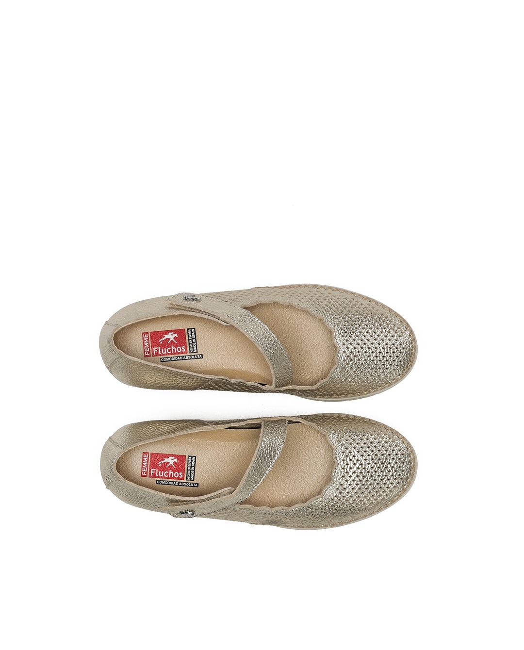Sapatos de Salto Fabricados em Pele Ouro-5
