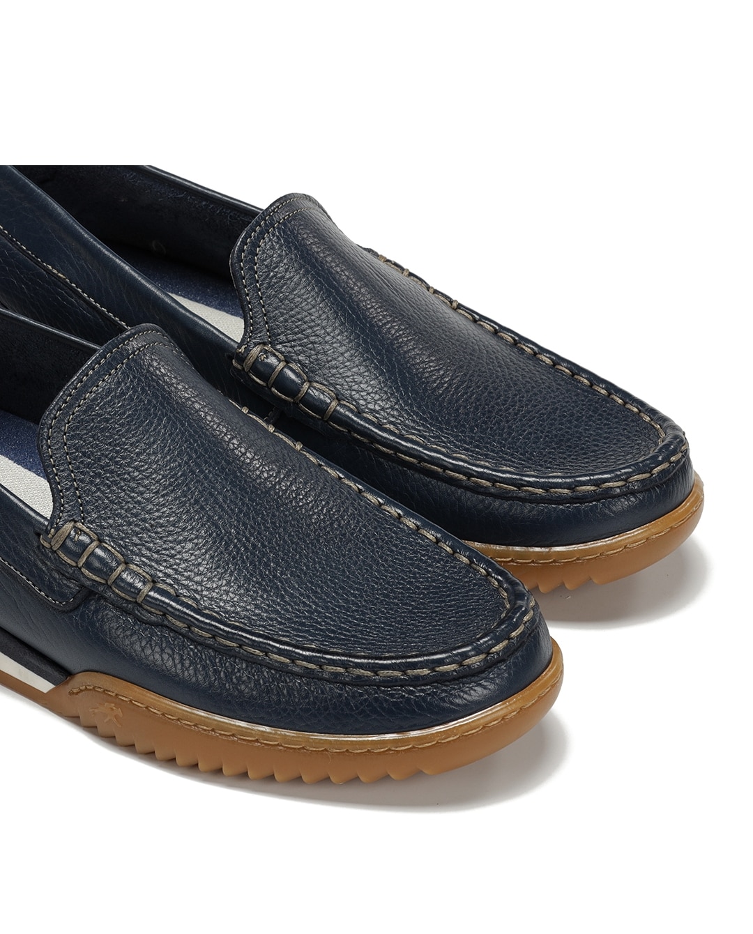 Mocassins Fabricados em Pele Azul-6