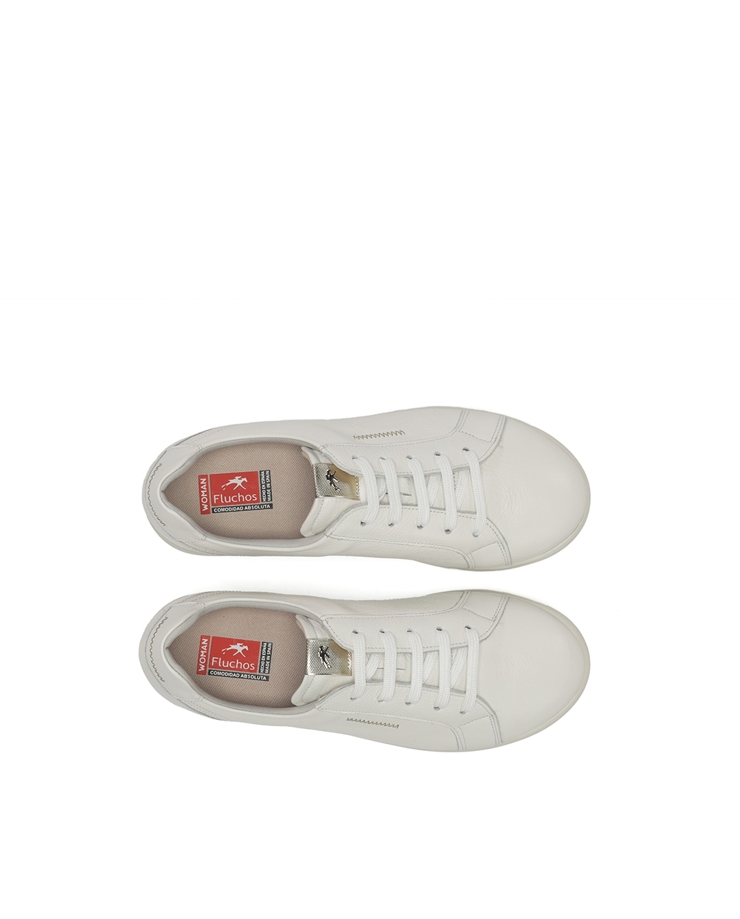 Sapatos de Cordões Fabricados em Pele Branco-5