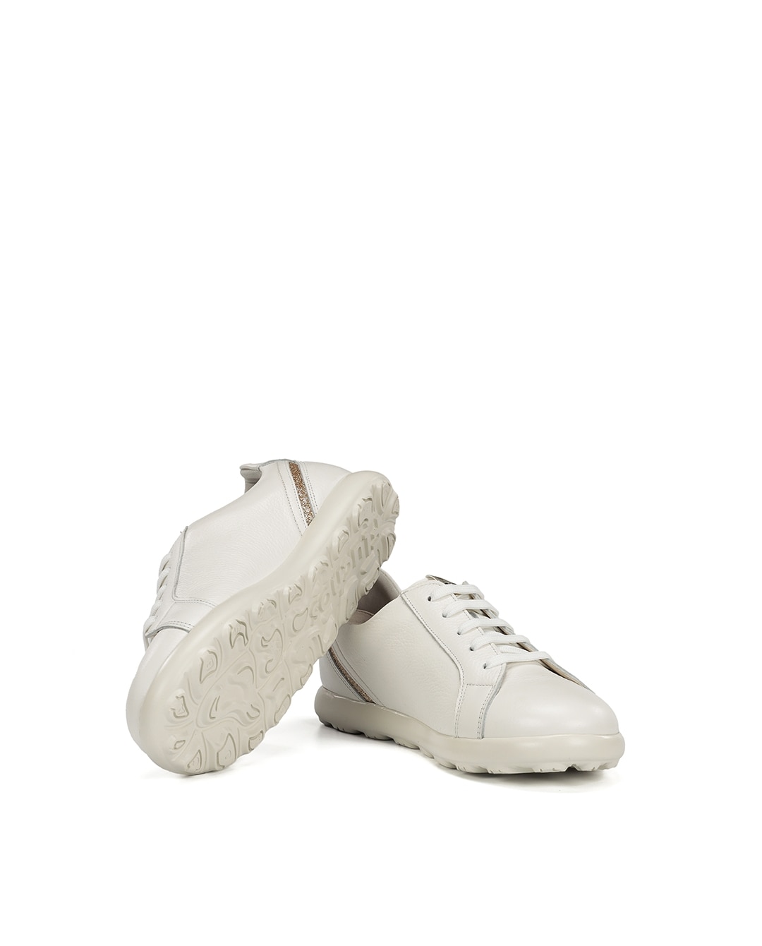 Sapatos de Cordões Fabricados em Pele Branco-6