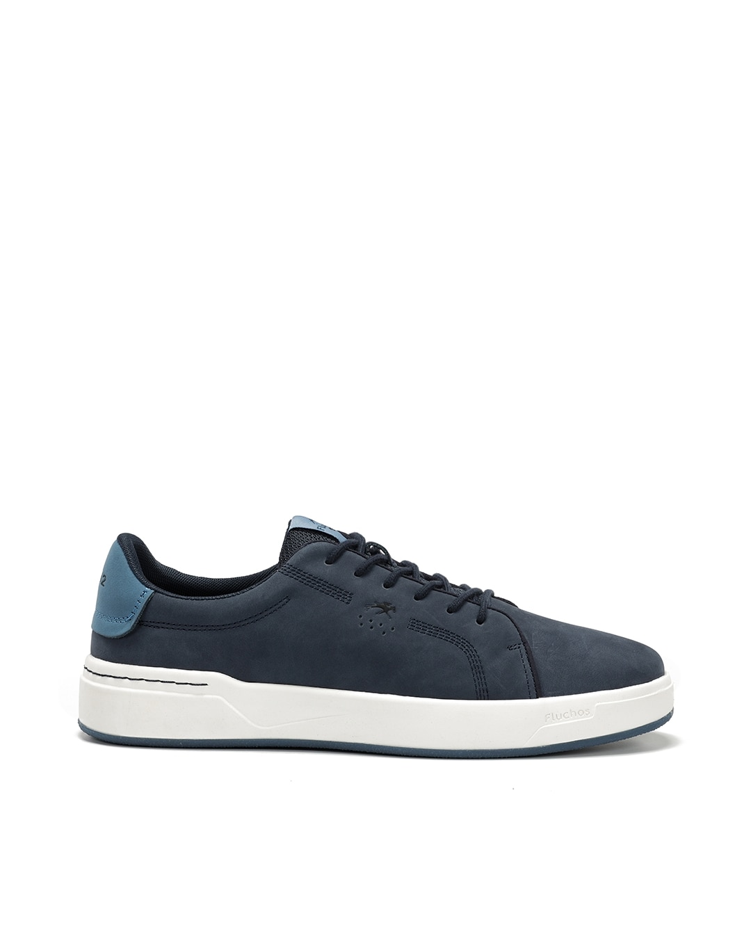 Sapatos de Cordões Fabricados em Nobuck Azul-1