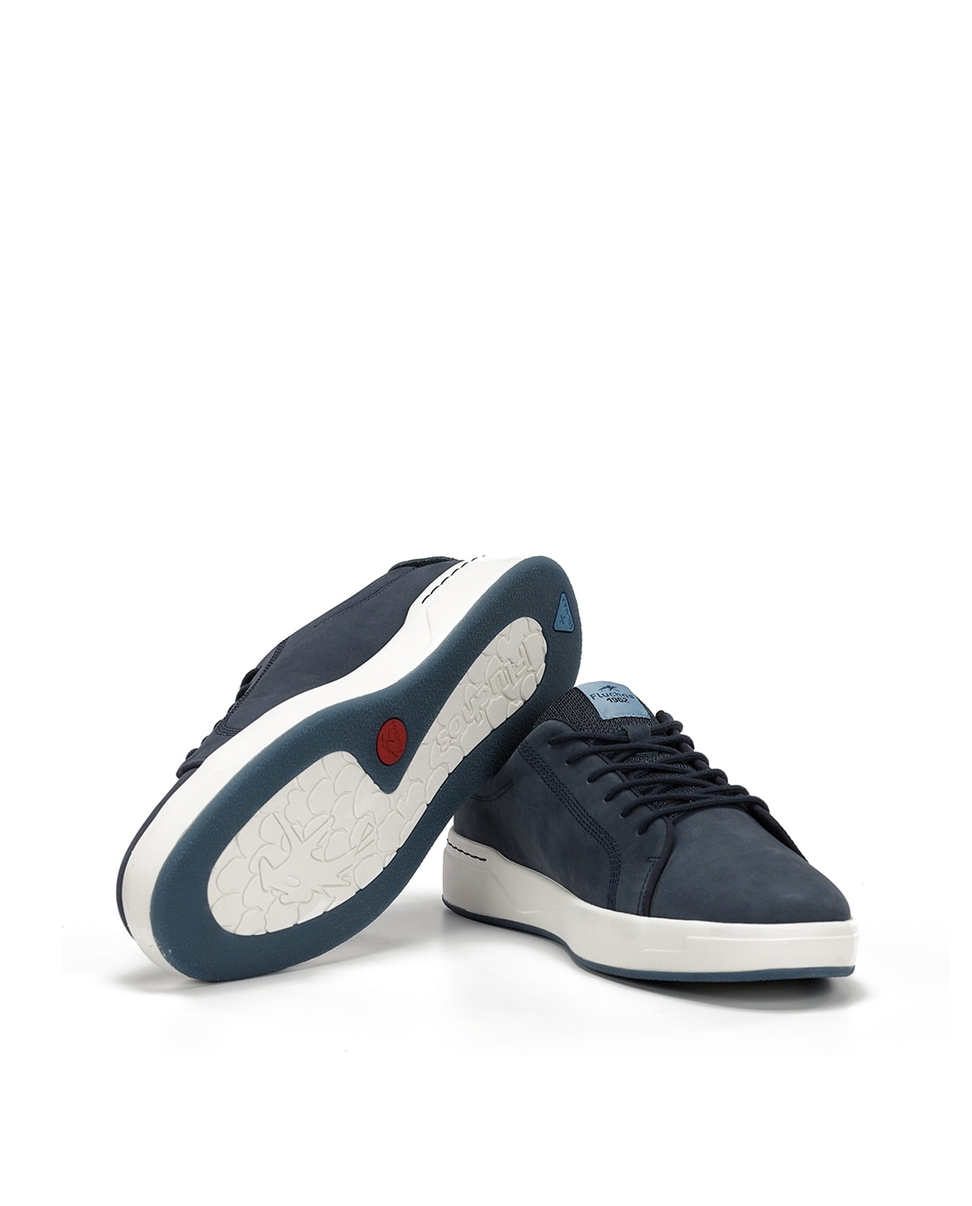 Sapatos de Cordões Fabricados em Nobuck Azul-4