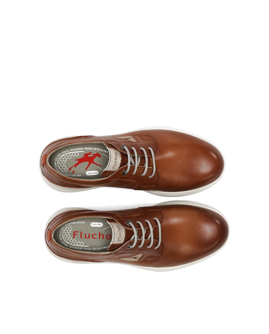 Sapatos de Cordões Fabricados em Pele Castanho-5