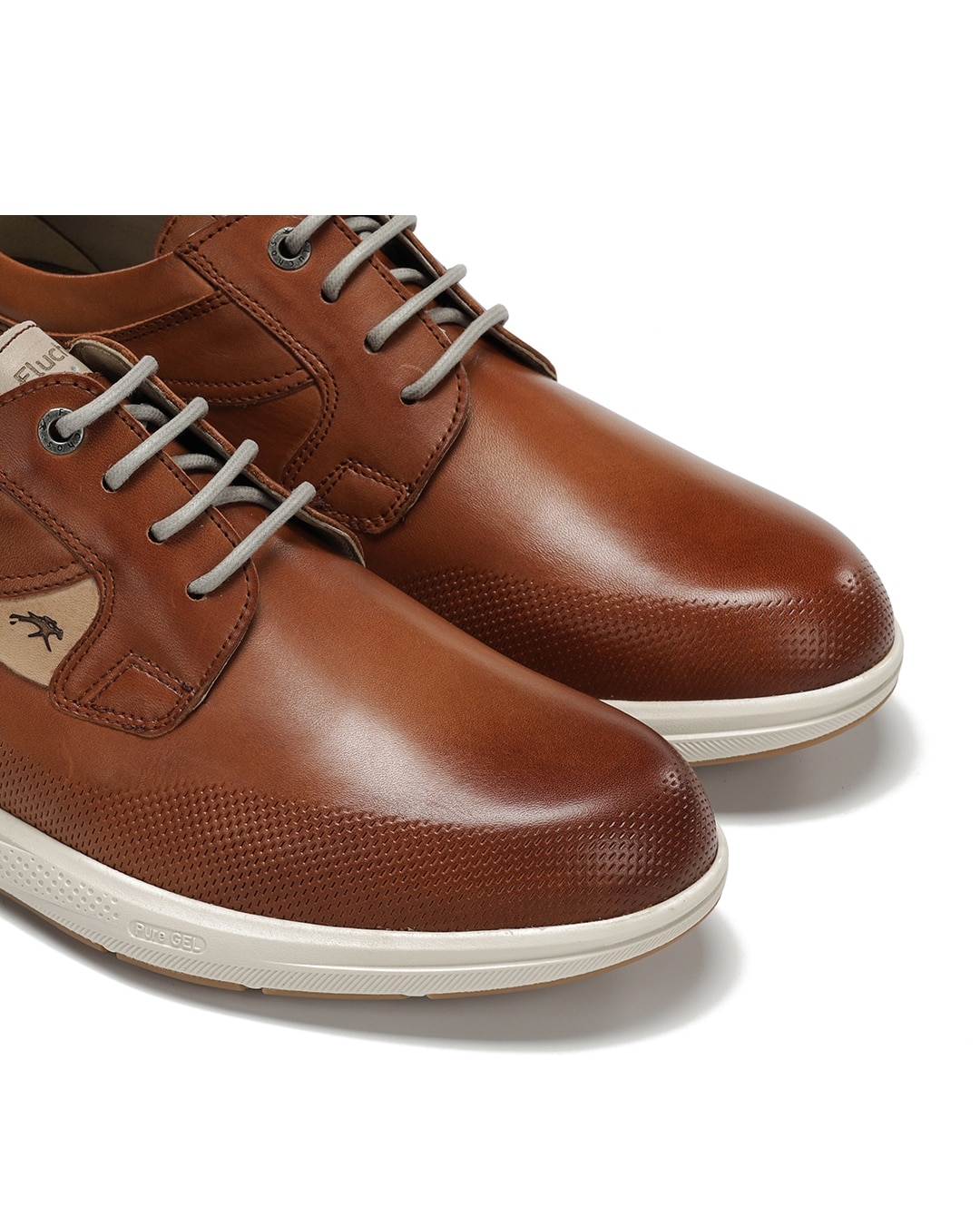 Sapatos de Cordões Fabricados em Pele Castanho-6