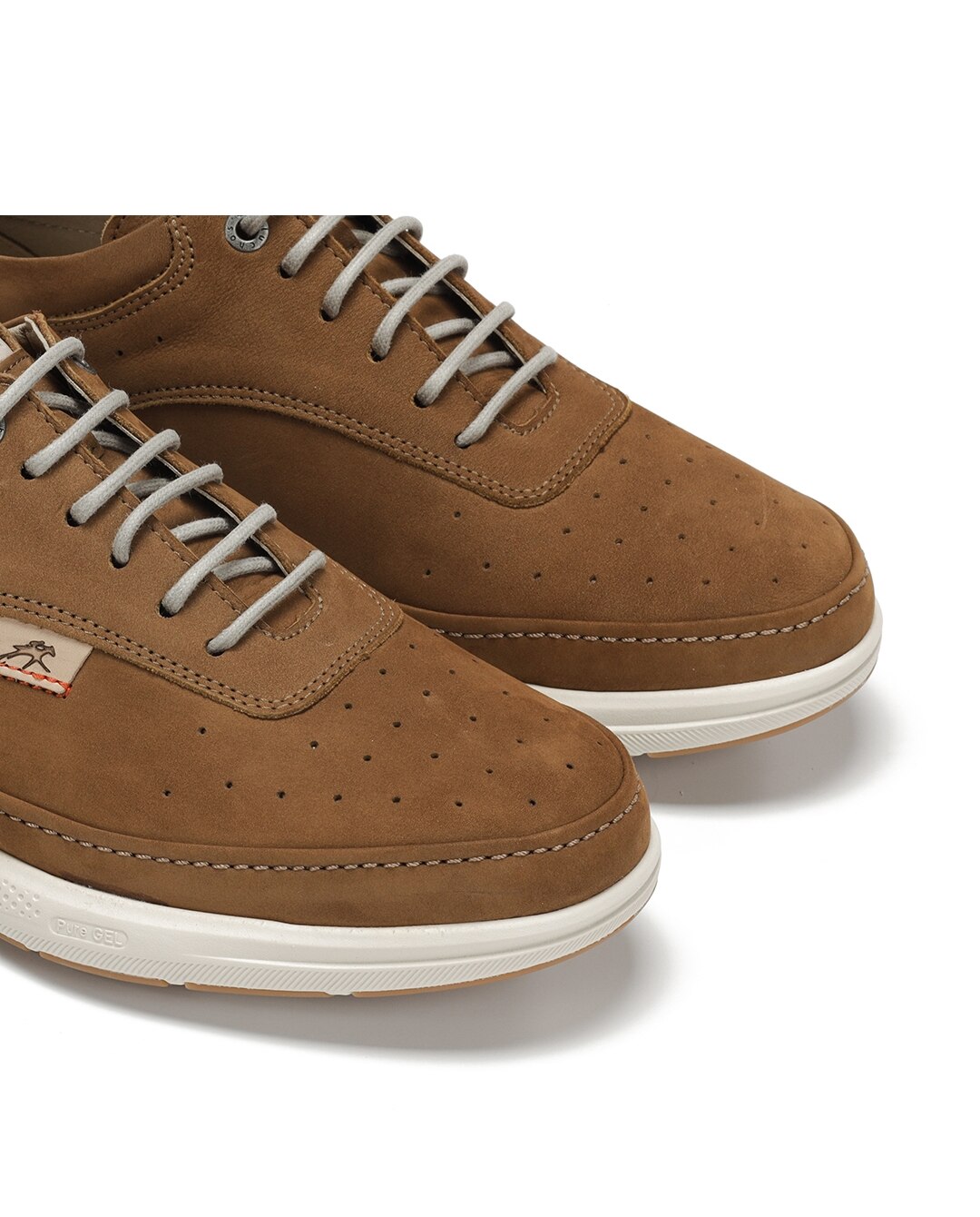 Sapatos de Cordões Fabricados em Nobuck Castanho-6