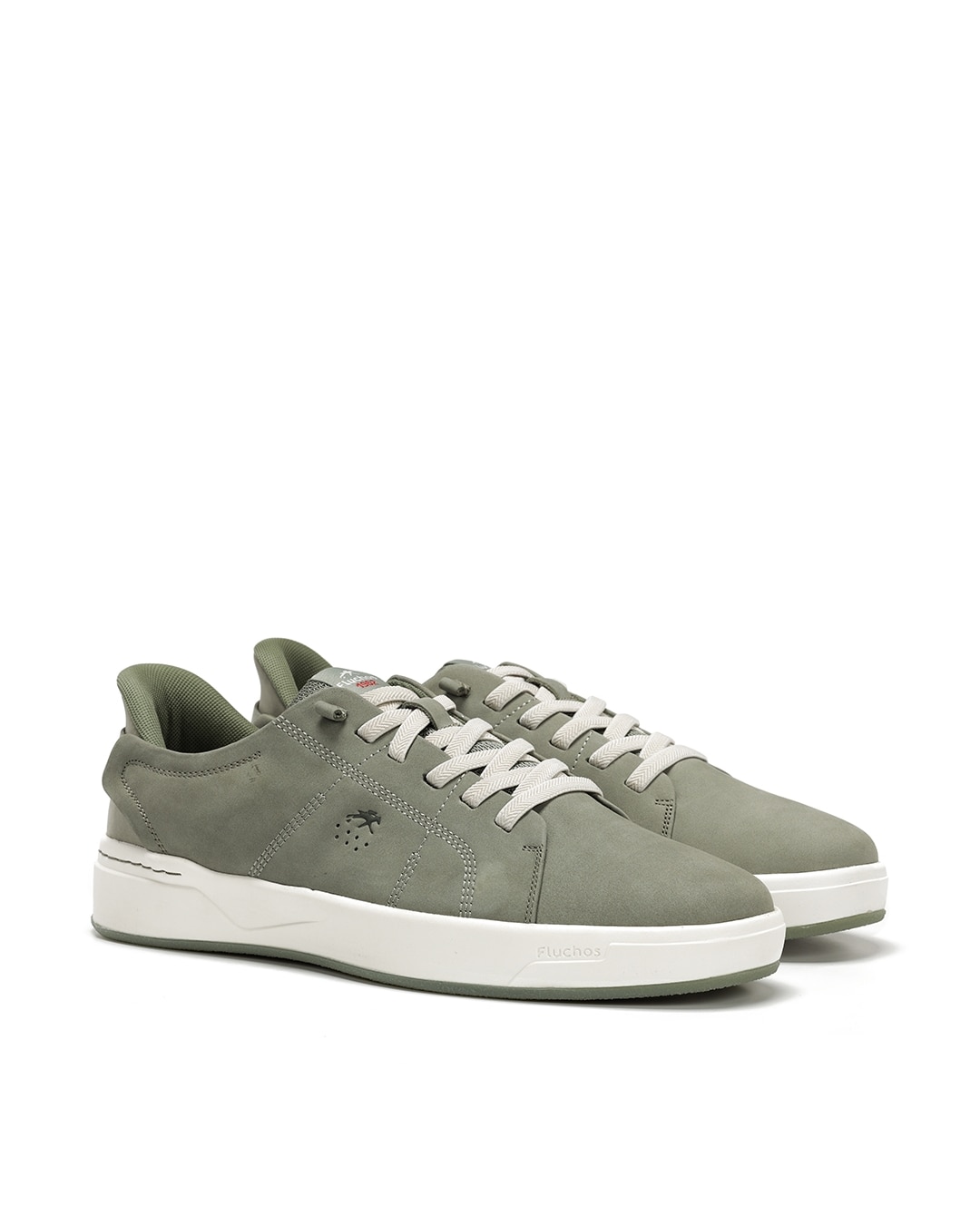 Sapatos de Cordões Fabricados em Nobuck Verde-2