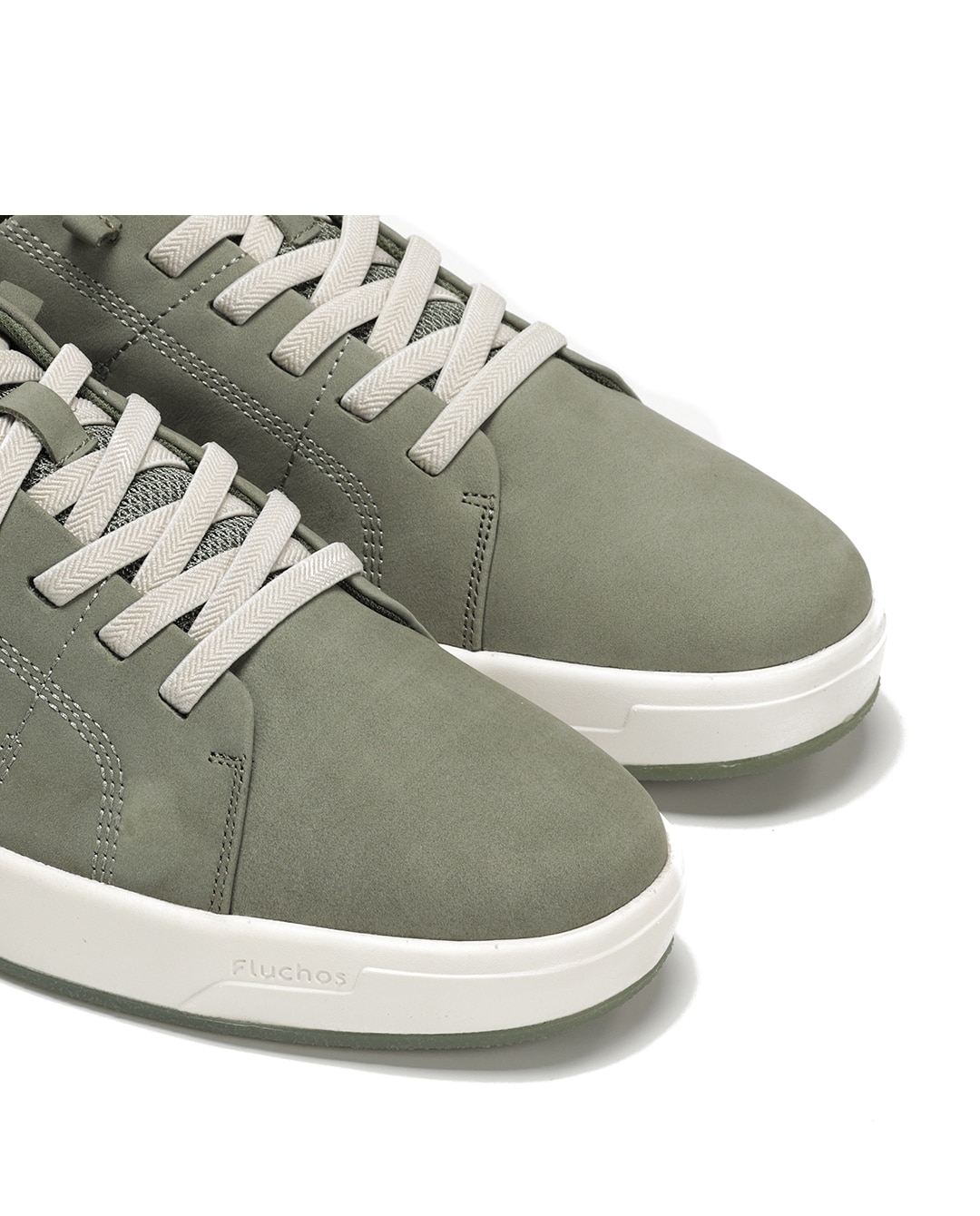 Sapatos de Cordões Fabricados em Nobuck Verde-6