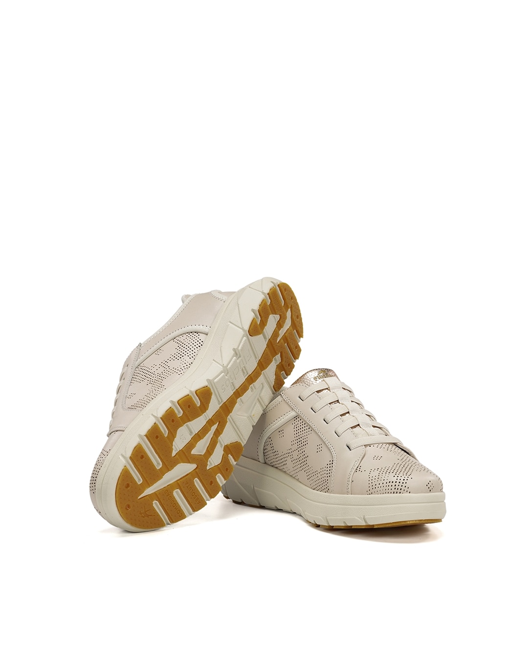 Sapatos de Cordões Fabricados em Pele Branco-4