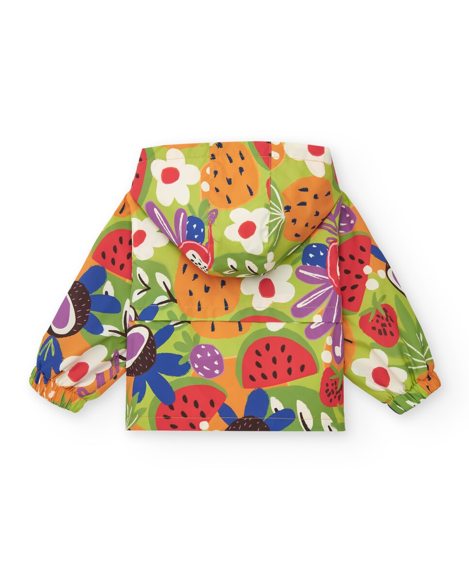Impermeável Infantil Estampado com Capuz e Fecho Zip Multicolor-2