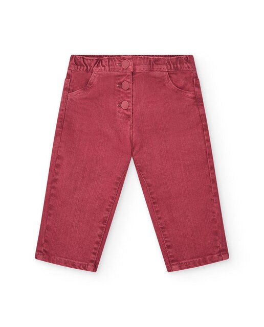 Imagem 0 de Calças para Bebé em Vermelho com Botões e Cintura Ajustável