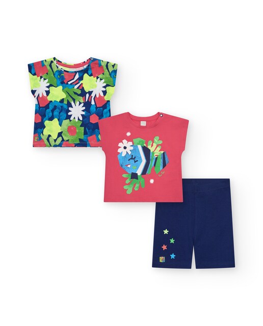 Imagem 0 de Conjunto Infantil com Duas T-shirts e Leggings Ciclista