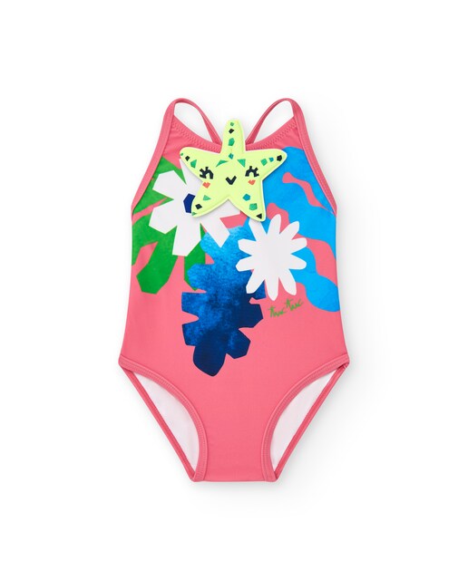 Imagem 0 de Fato de Banho Infantil com Estampado Frontal e Alças Cruzadas