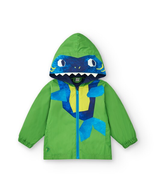 Imagem 0 de Impermeável Infantil Verde com Design de Tubarão