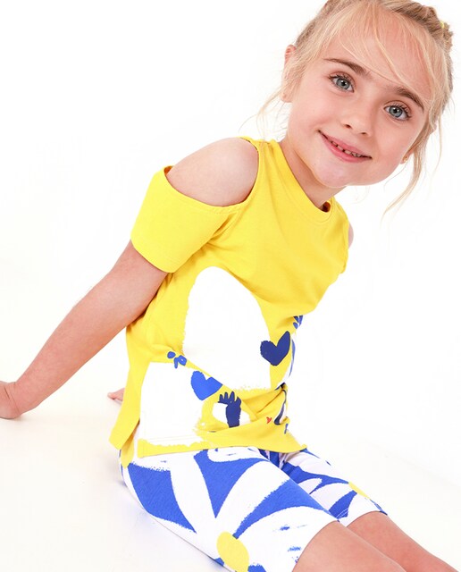 Imagem 0 de Conjunto Infantil de T-shirt com Abertura nas Mangas e Leggings Ciclista