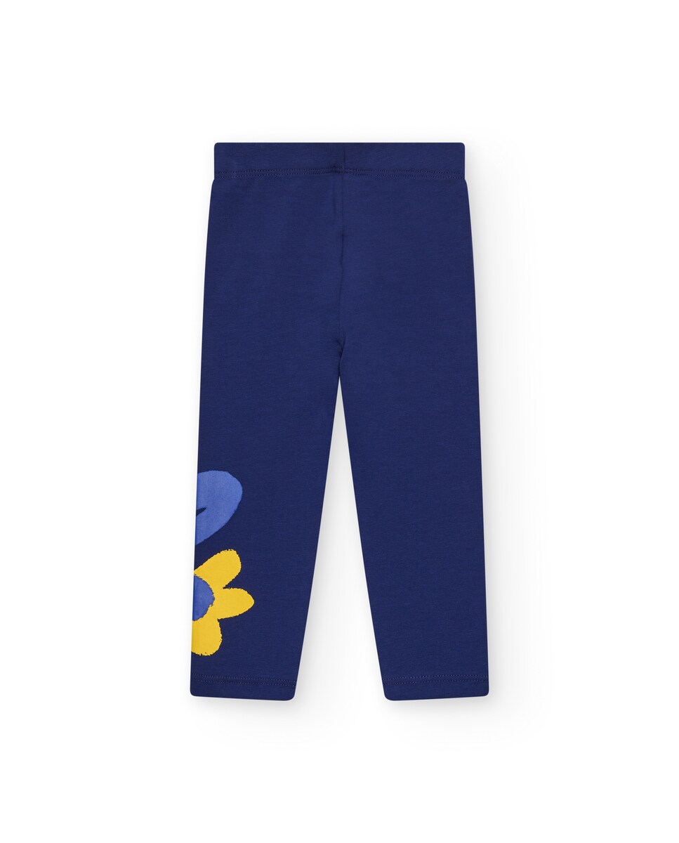 Leggings para Bebé com Cintura Elástica e Estampado Posicional Azul-marinho-2