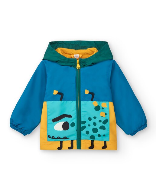 Imagem 0 de Imperveável Colour Block com Capuz e Fecho Zip