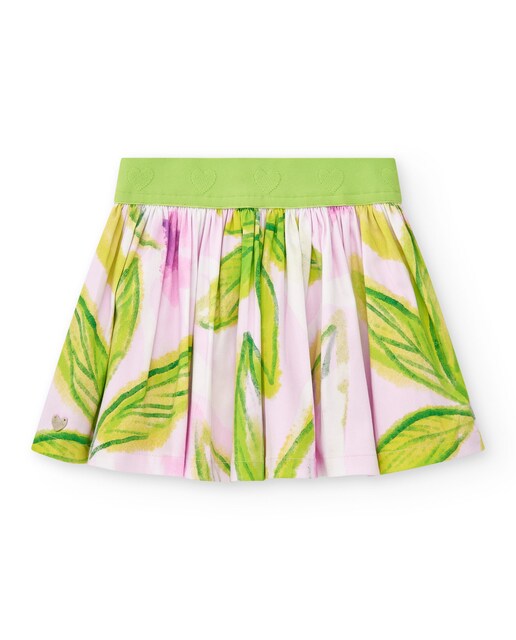 Imagem 0 de Saia para Bebé Estampada com Folhas Verdes e Rosas