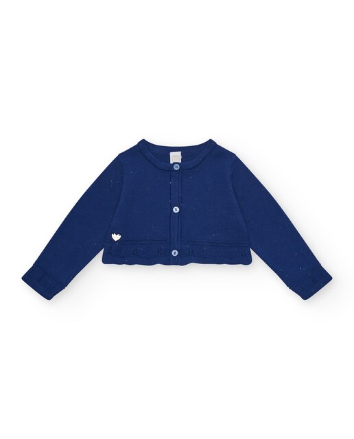 Imagem 0 de Casaco Infantil Tricot com Gola Redonda e Botões