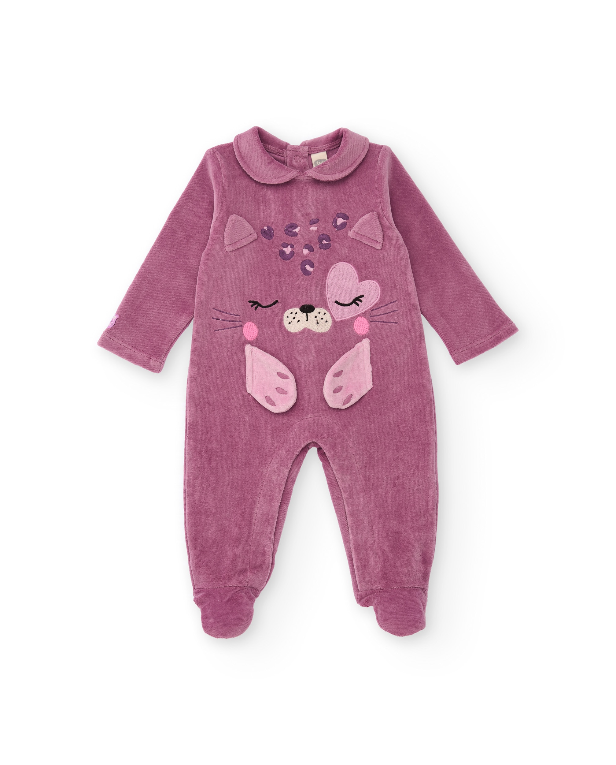 Imagem 0 de Babygrow Felpudo para Bebé em Roxo com Design de Carinha de Gato