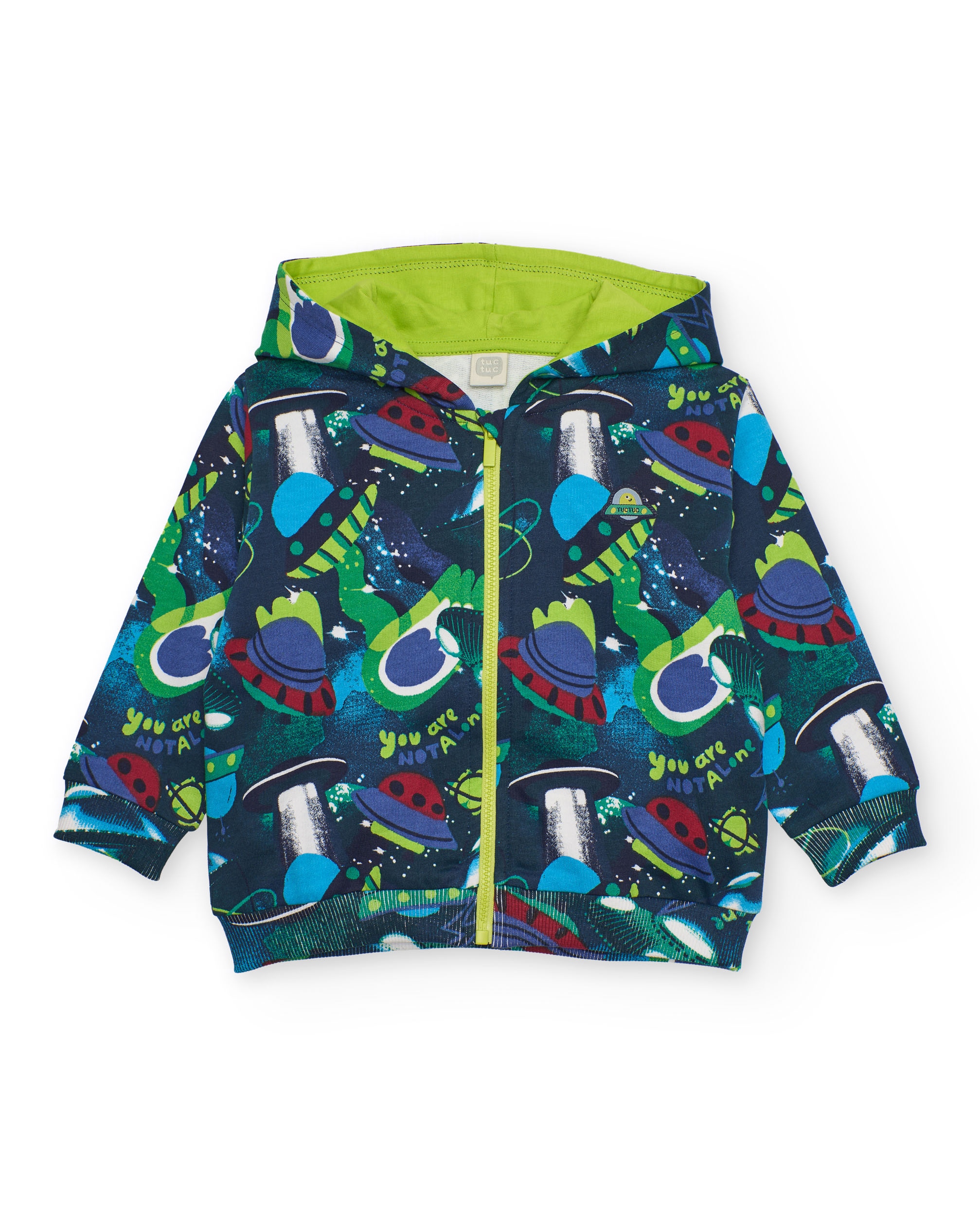 Imagem 0 de Sweatshirt com Capuz Infantil com Estampado de Naves Espaciais