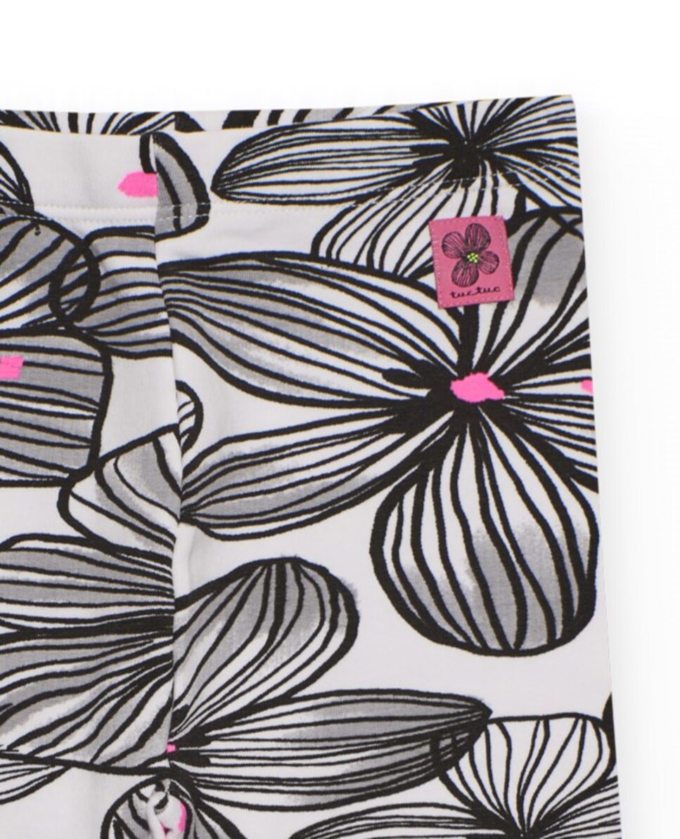 Leggings para Bebé em Branco com Estampado Floral Cinzento-claro-3