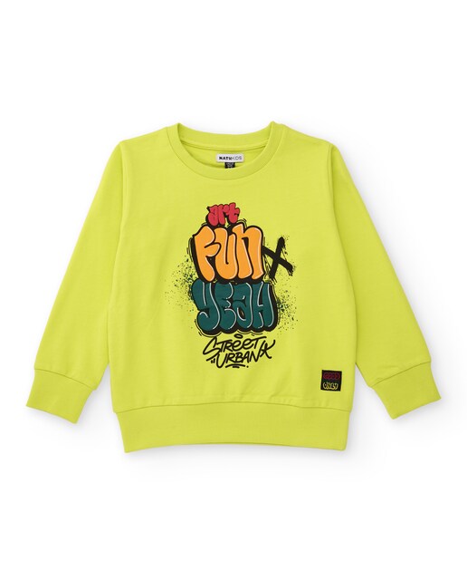Imagem 0 de Sweatshirt Verde Lima Infantil com Estampado Urbano