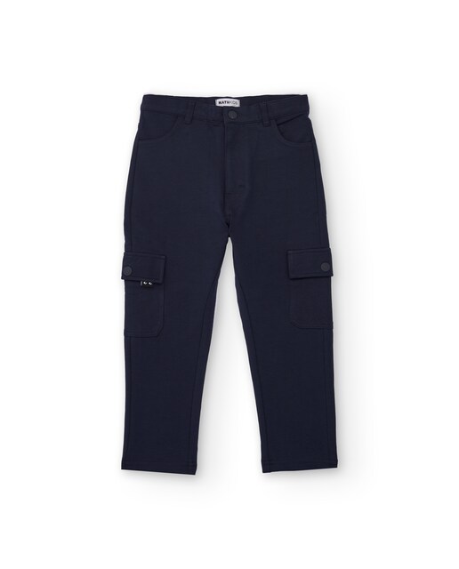 Imagem 0 de Calças Tipo Cargo Azul-marinho Infantil com Bolsos Laterais