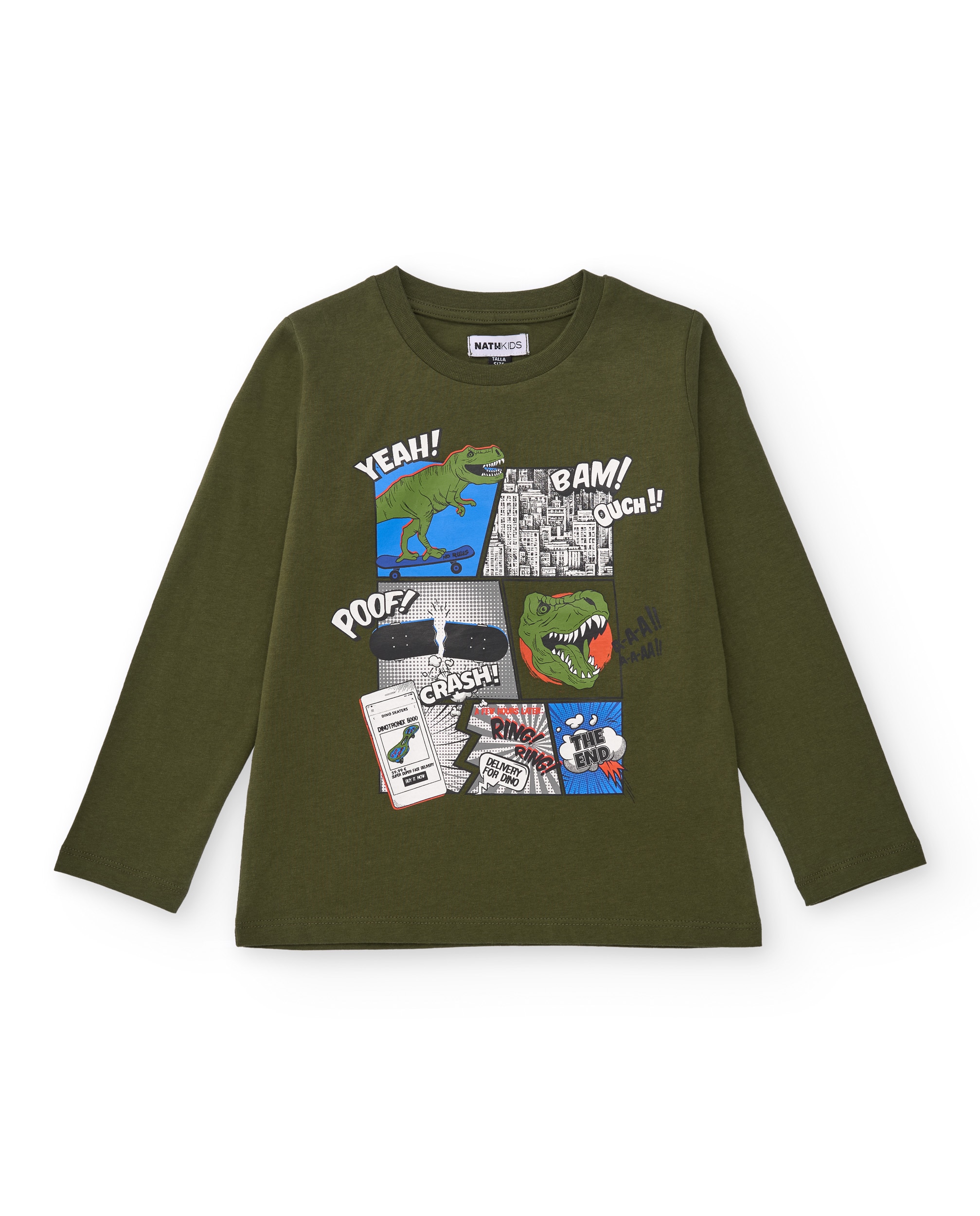 Imagem 0 de T-shirt de Manga Comprida em Preto com Design cat Walk Infantil