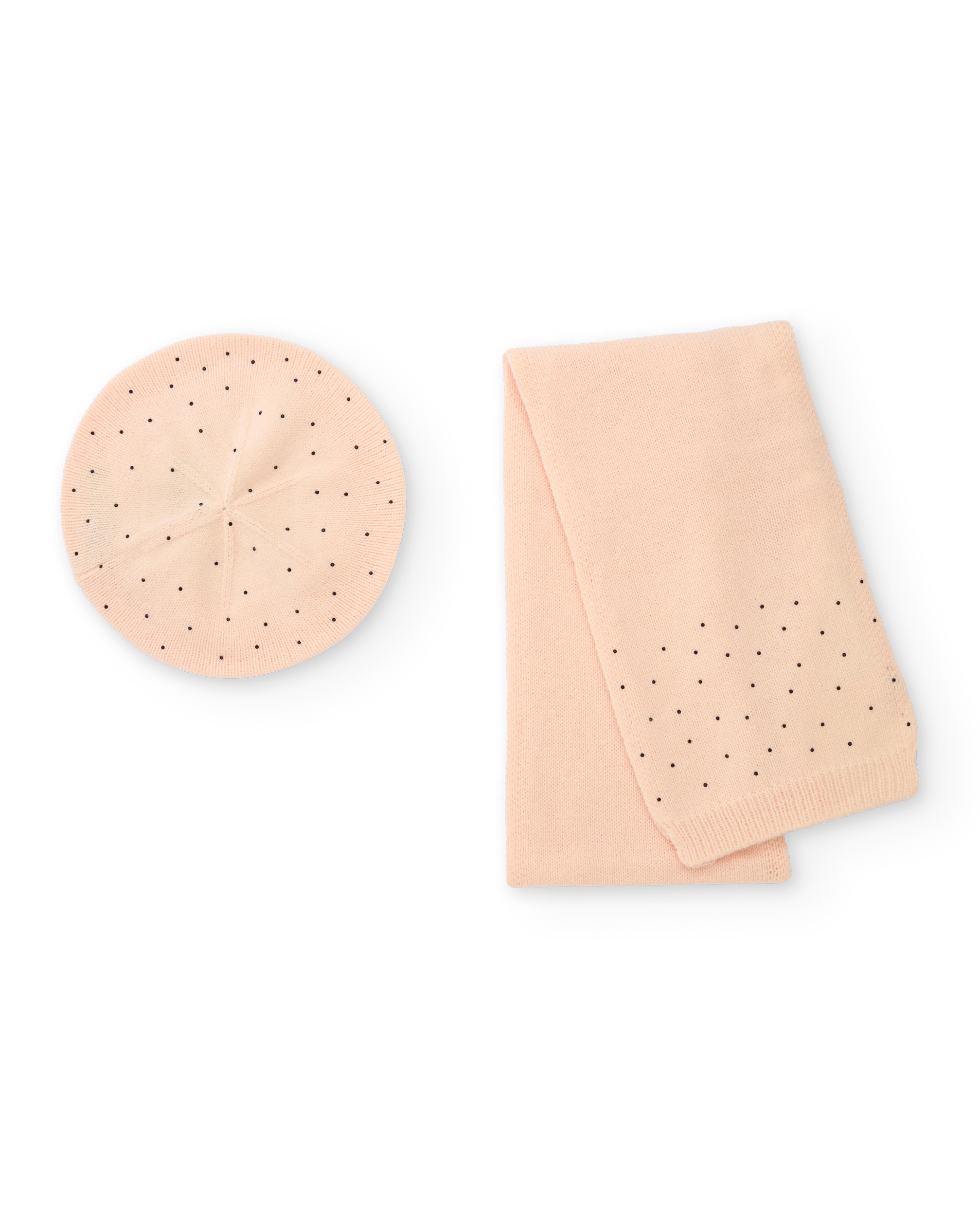 Imagem 0 de Set Infantil com Boina e Cachecol em Rosa com Bolinhas