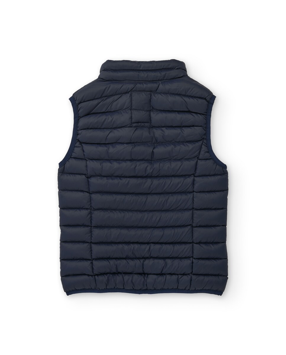 Colete Acolchoado em Azul-marinho com Fecho Zip Frontal Azul-marinho-2