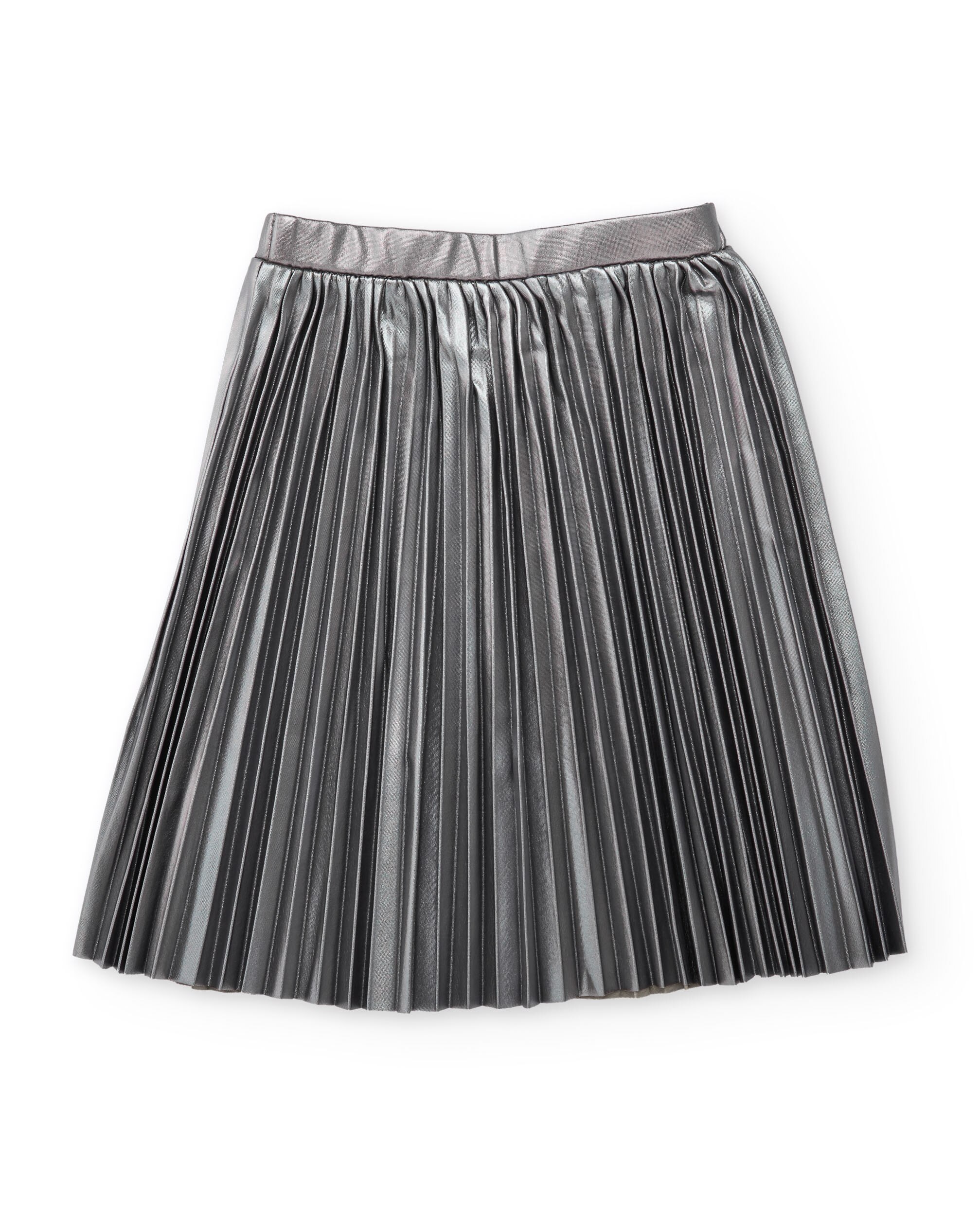 Imagem 0 de Saia Prateada Plissada com Efeito Metalizado