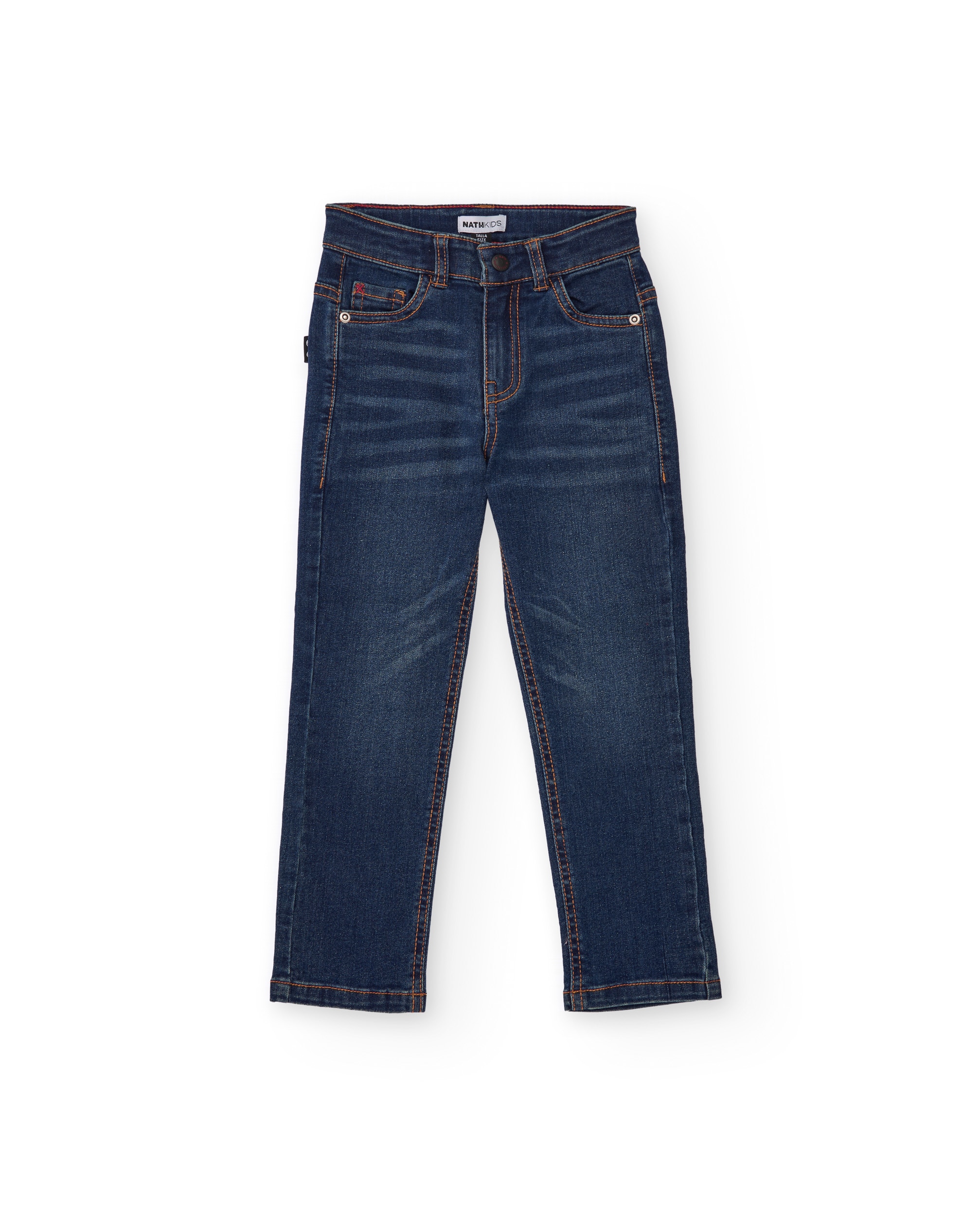 Imagem 0 de Calças Jeans Compridas Infantil em Azul-escuro