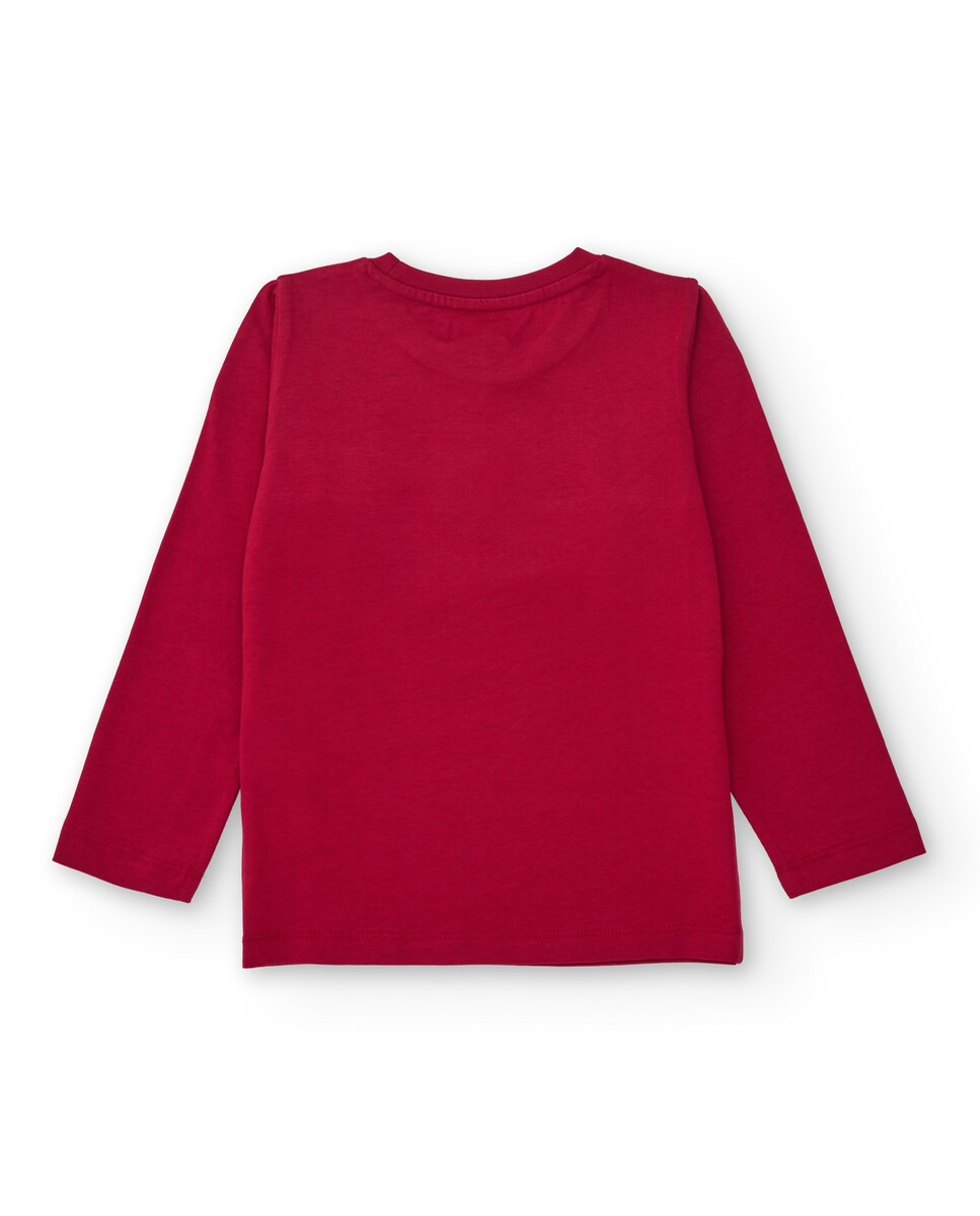 T-shirt de Manga Comprida Infantil em Vermelho com Estampado Musical Vermelho-2