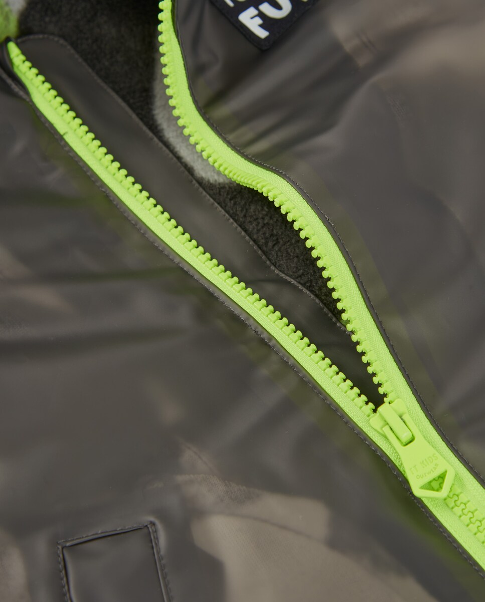 Impermeável para Bebé com Capuz em Preto e Verde Cinzento-escuro-3