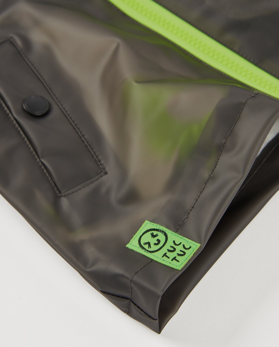 Impermeável para Bebé com Capuz em Preto e Verde Cinzento-escuro-4