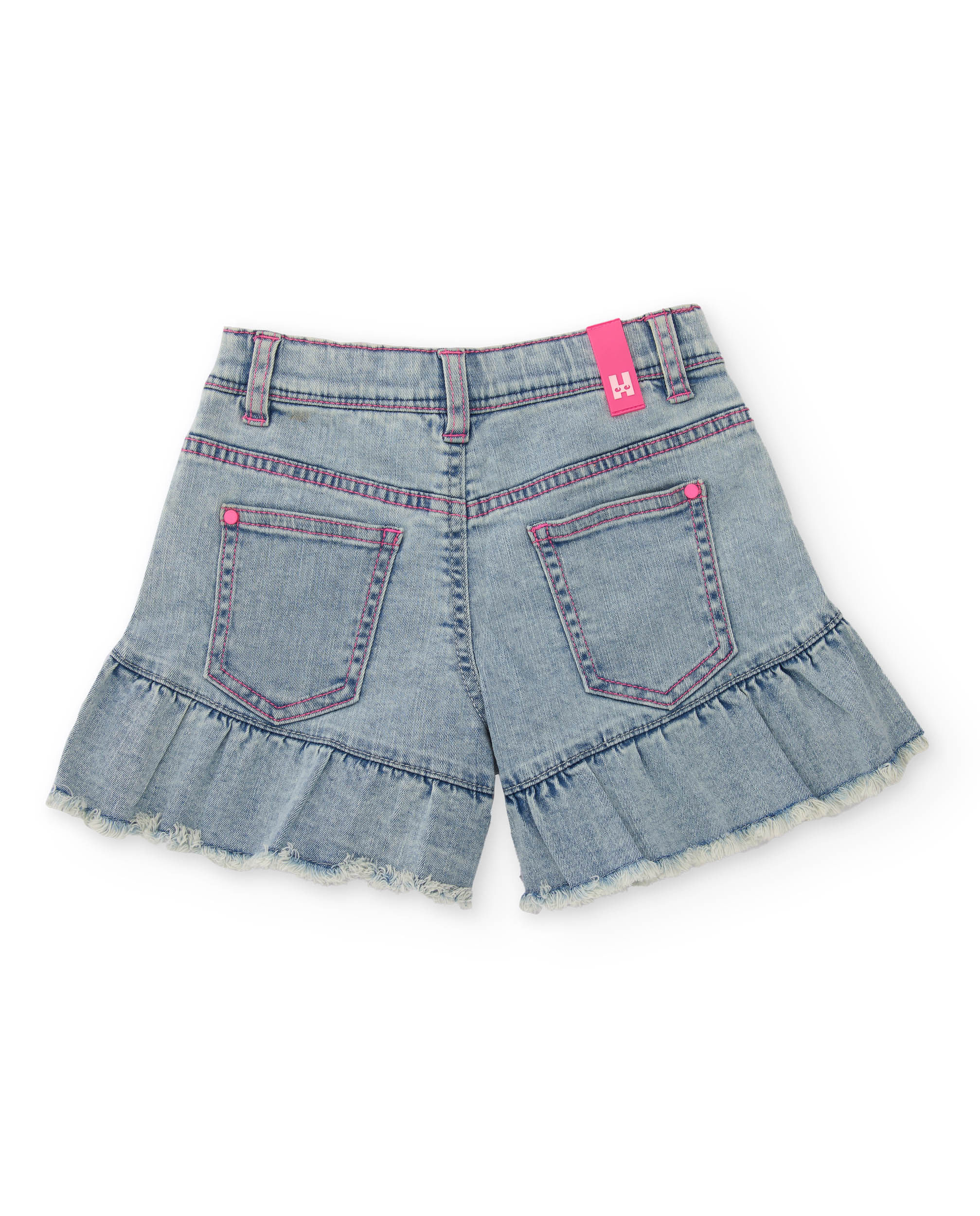 Short Infantil de Plana e Denim Suave Azul denim-3
