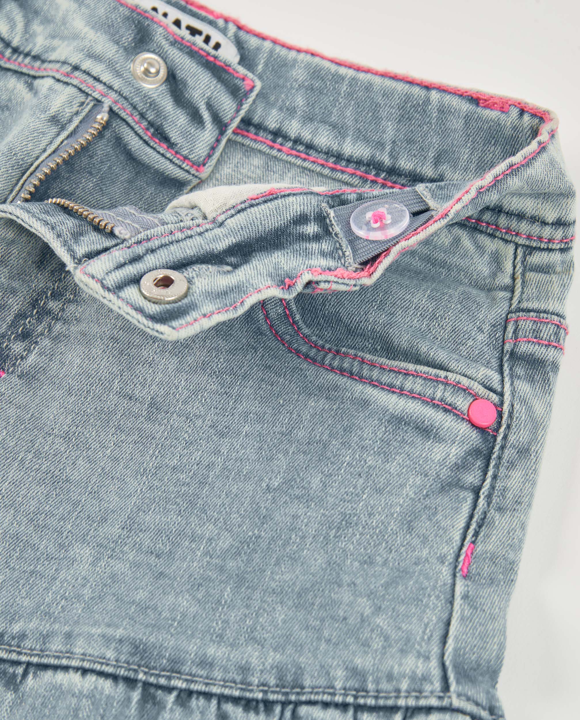 Short Infantil de Plana e Denim Suave Azul denim-4