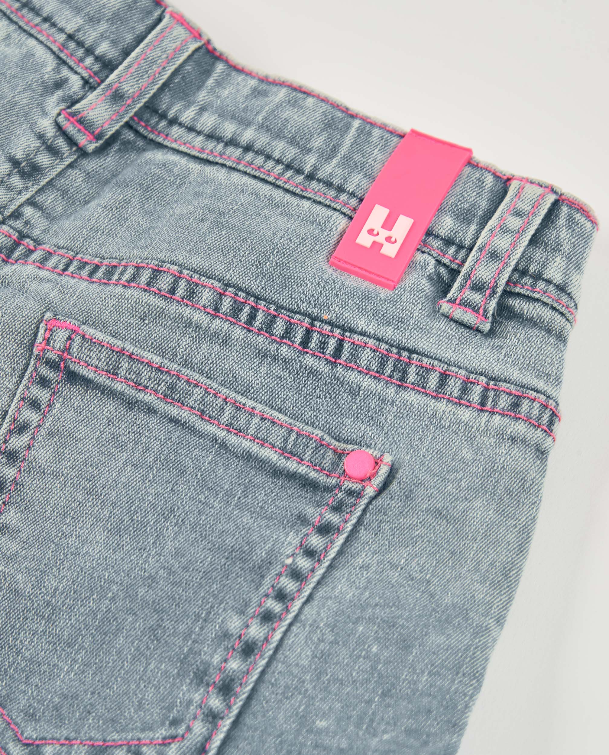 Short Infantil de Plana e Denim Suave Azul denim-5