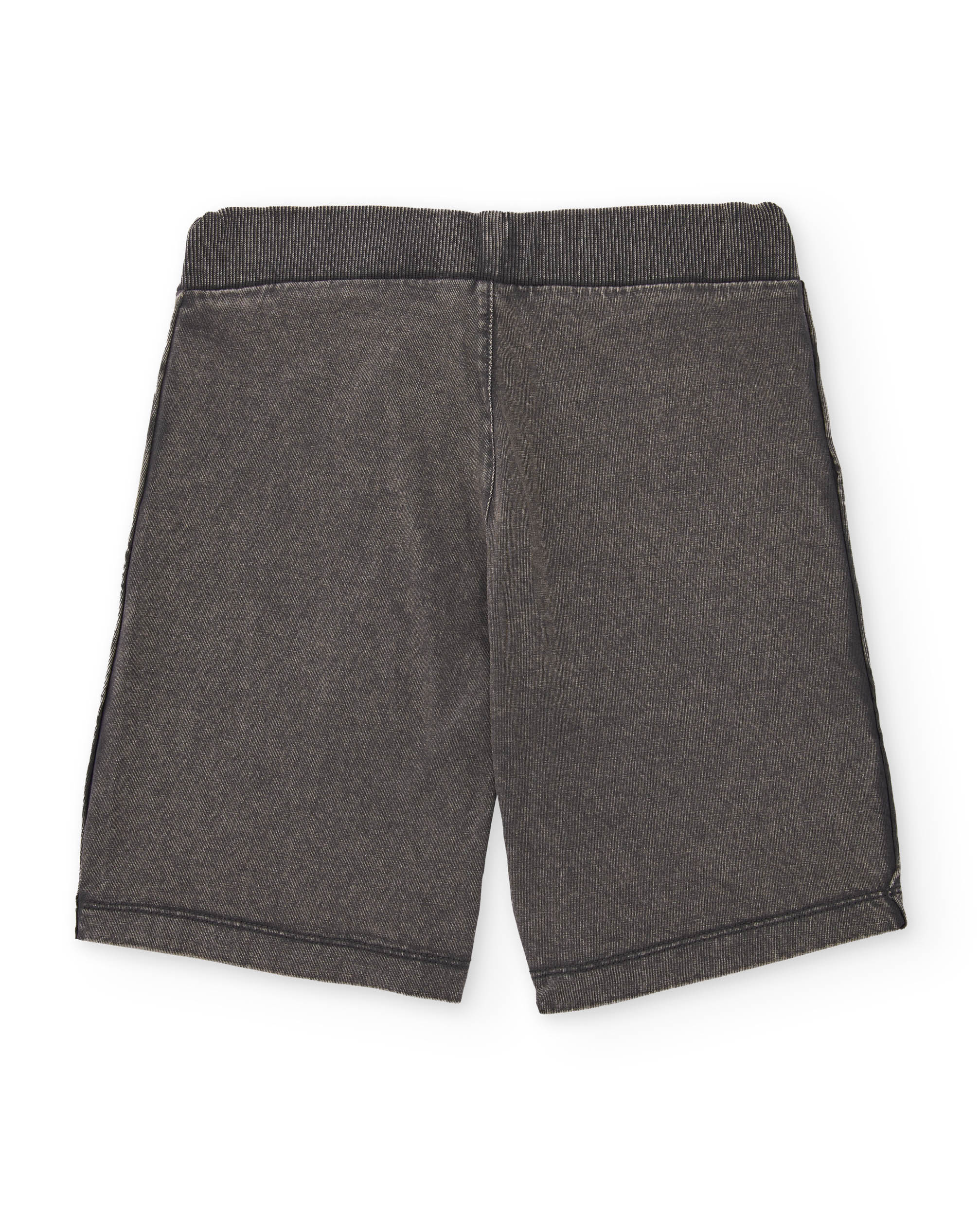 Bermudas Infantil de Malha com Efeito Lavado Cinzento-2