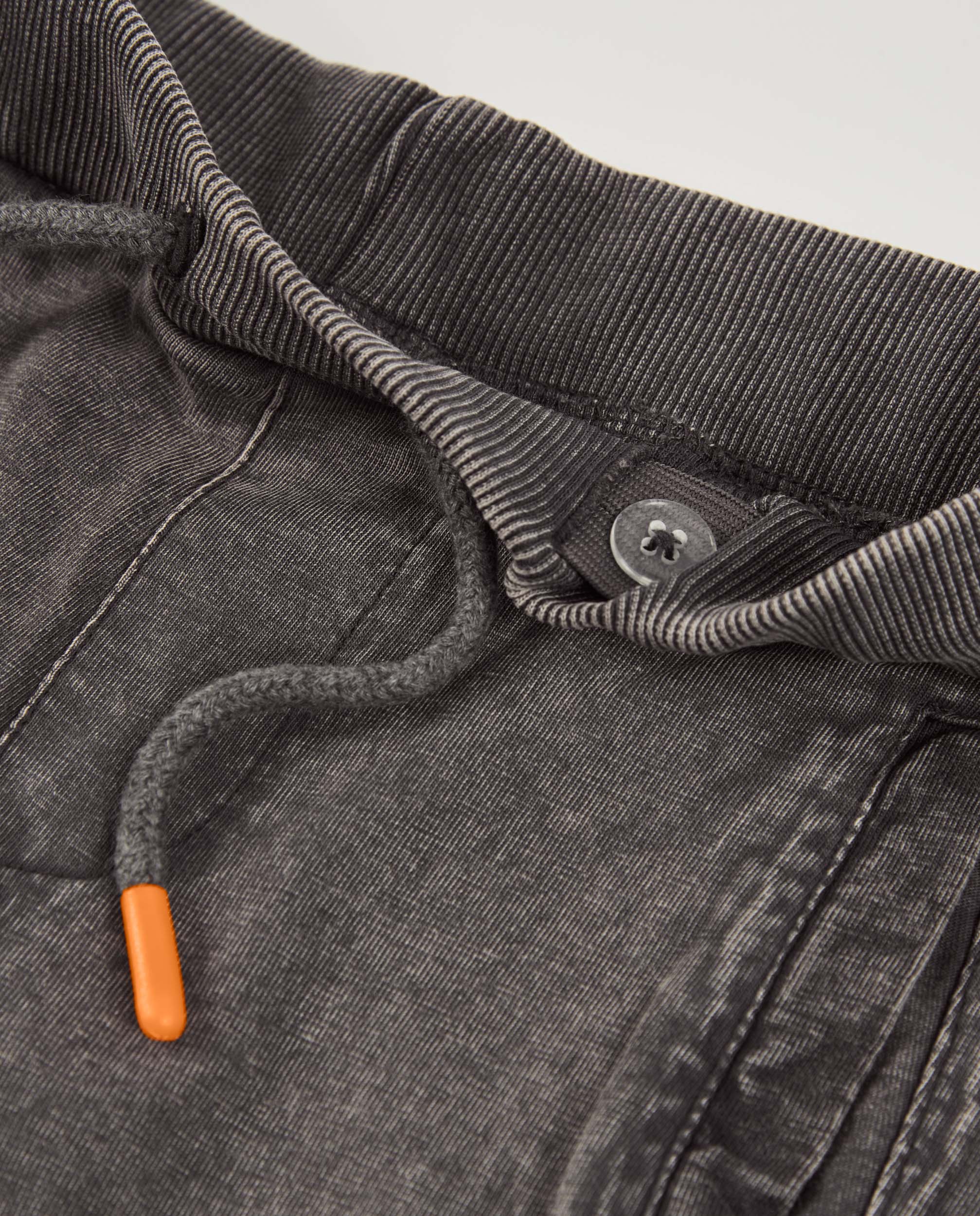 Bermudas Infantil de Malha com Efeito Lavado Cinzento-3