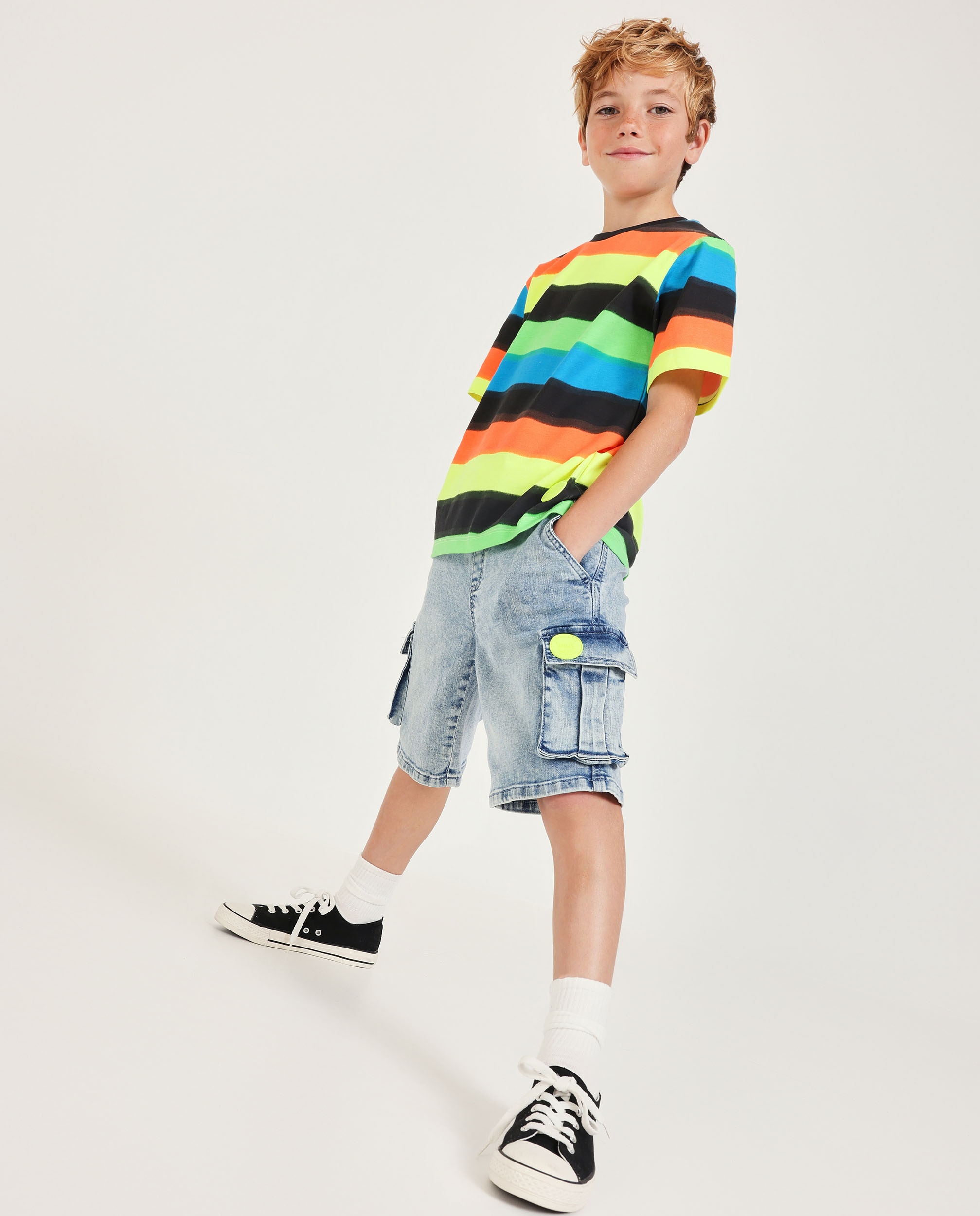 Imagem 0 de Bermudas Infantil de Plana e Tecido Denim