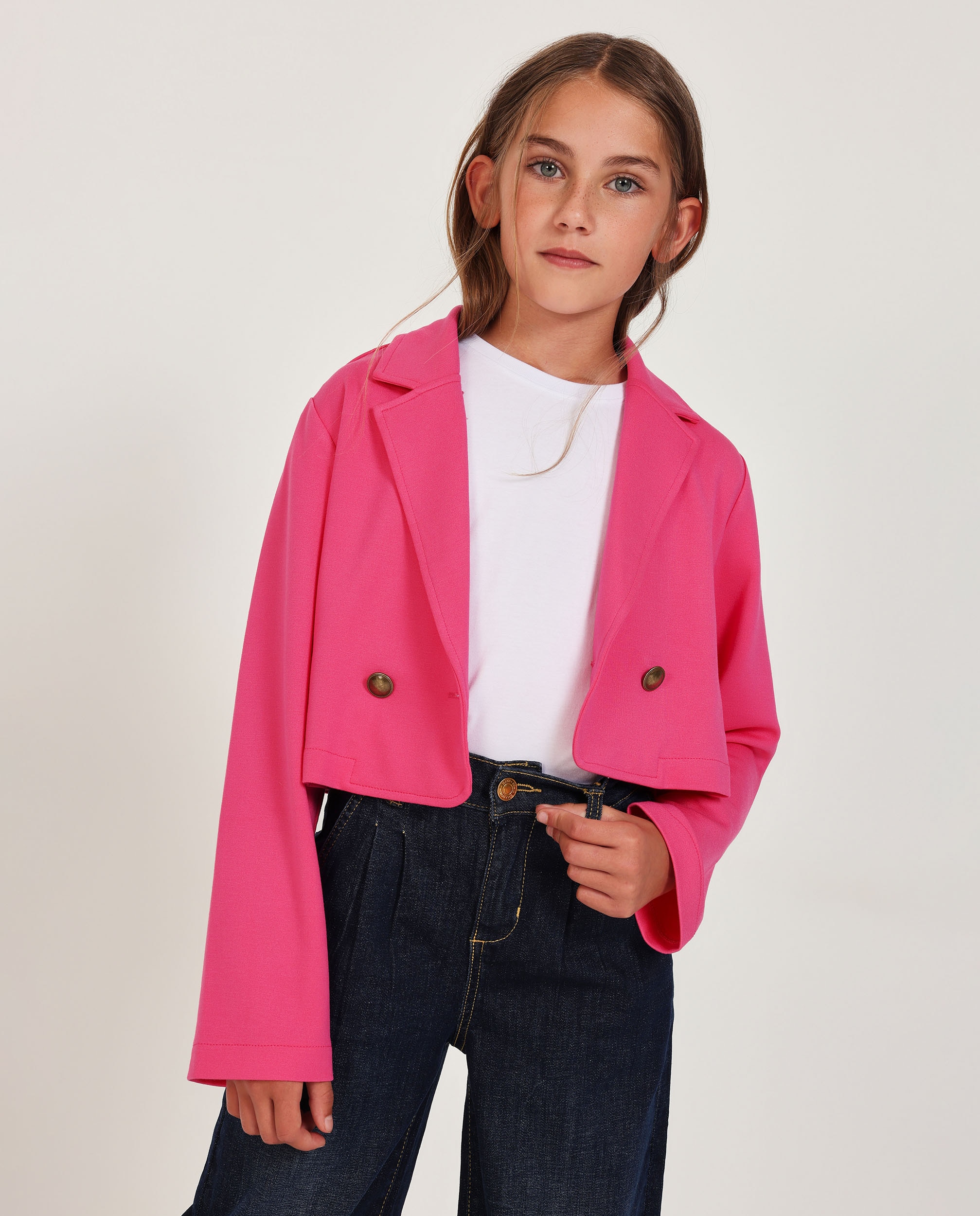 Imagem 0 de Blazer Infantil de Malha com Design Cruzado