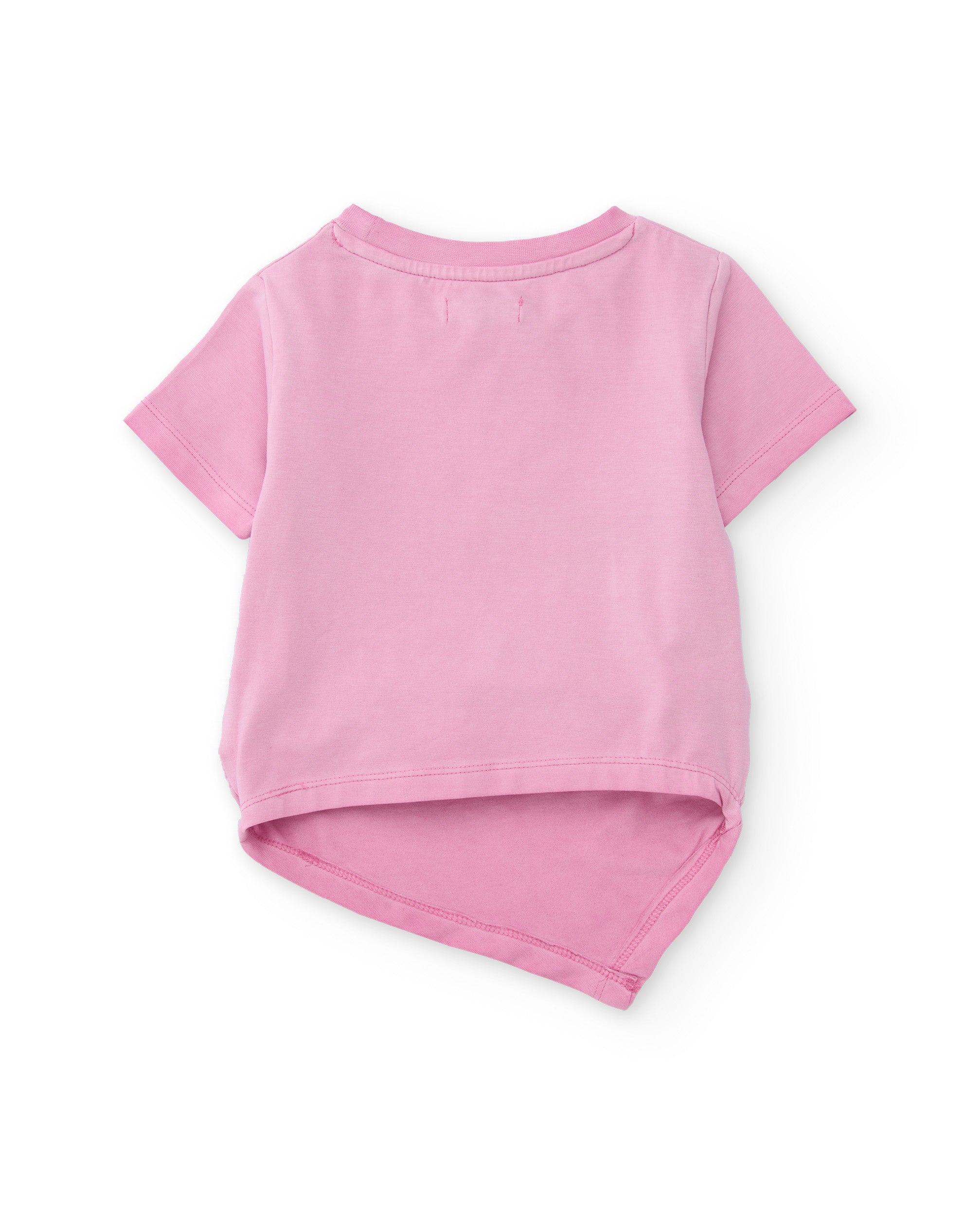 T-shirt Infantil de Malha com Franzidos Laterais Rosa-3