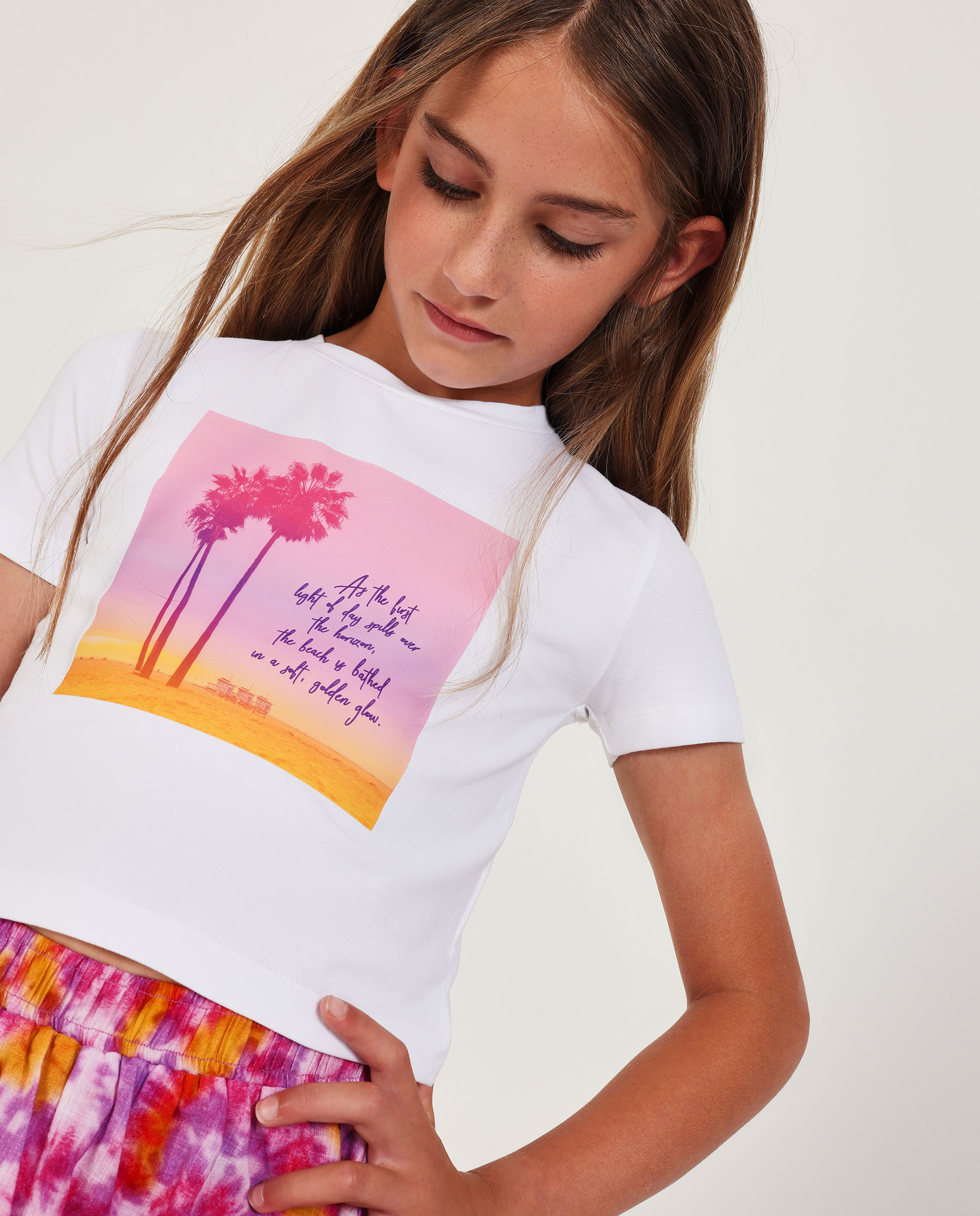 Imagem 0 de T-shirt Infantil de Malha com Ilustração de Palmeira