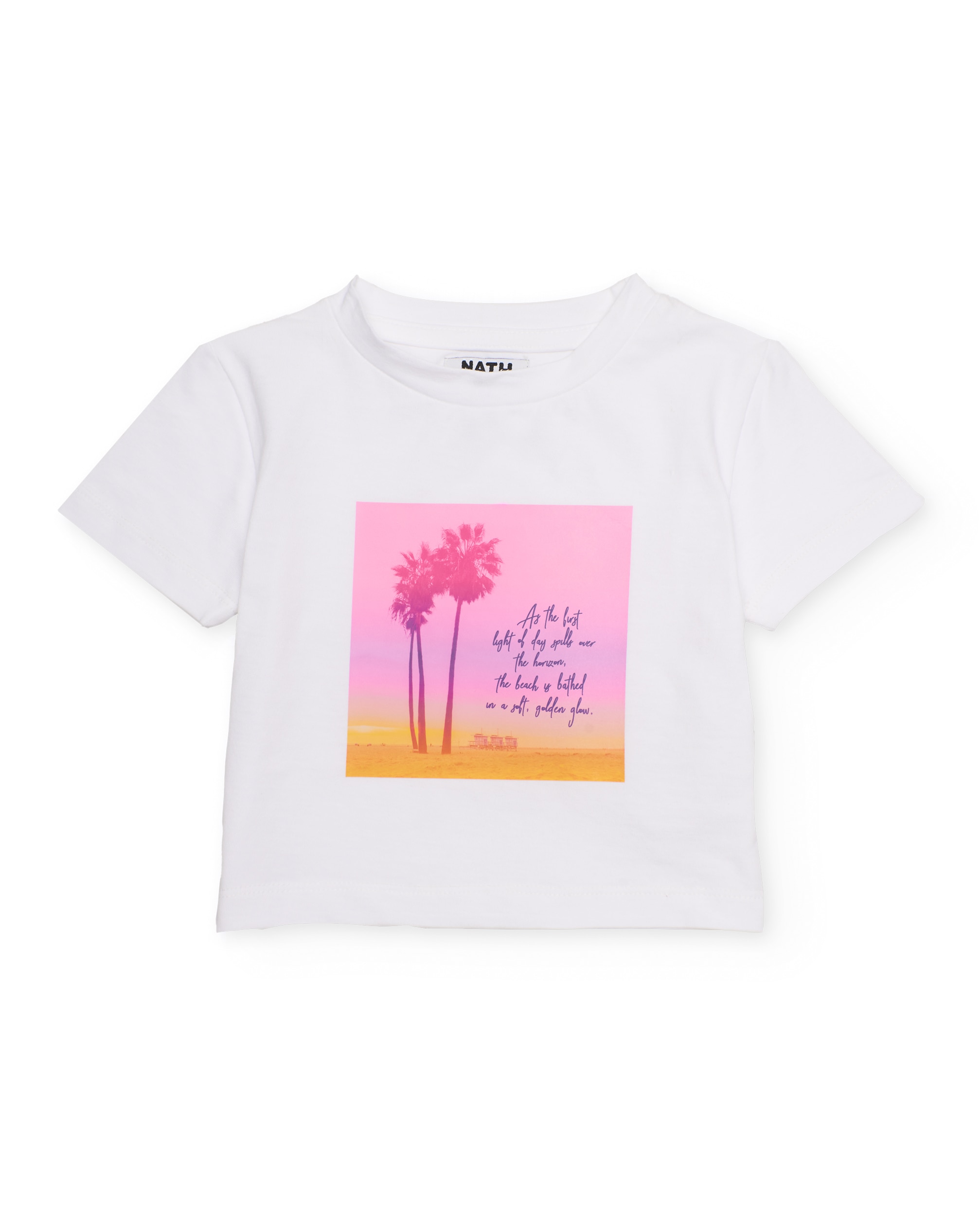 T-shirt Infantil de Malha com Ilustração de Palmeira Tuc tuc Branco-2